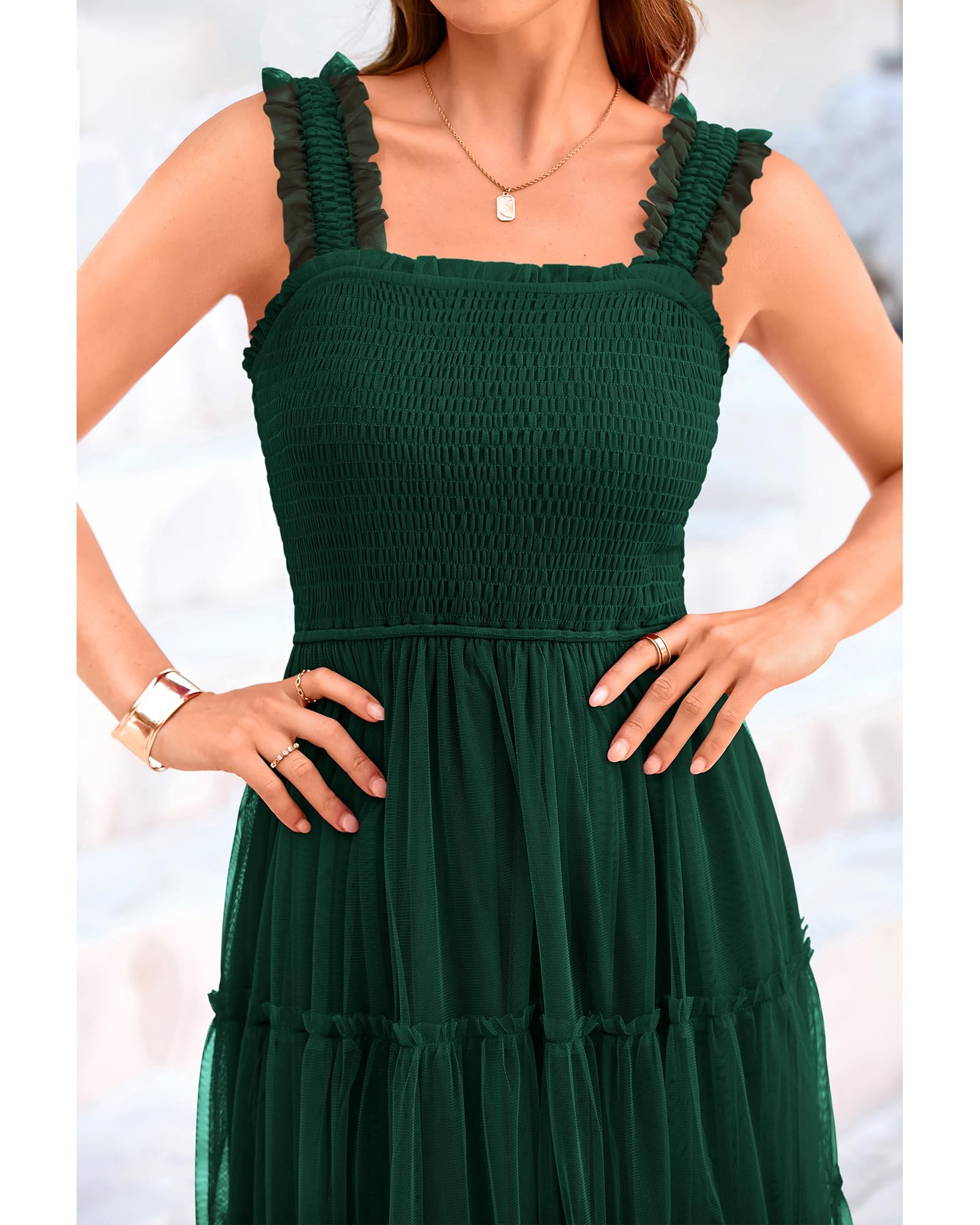 Foto 6 pulgar | Vestido Btfbm Para Mujer De Verano 2025, Sin Mangas, Cuello Cuadrado, Midi - Venta Internacional.