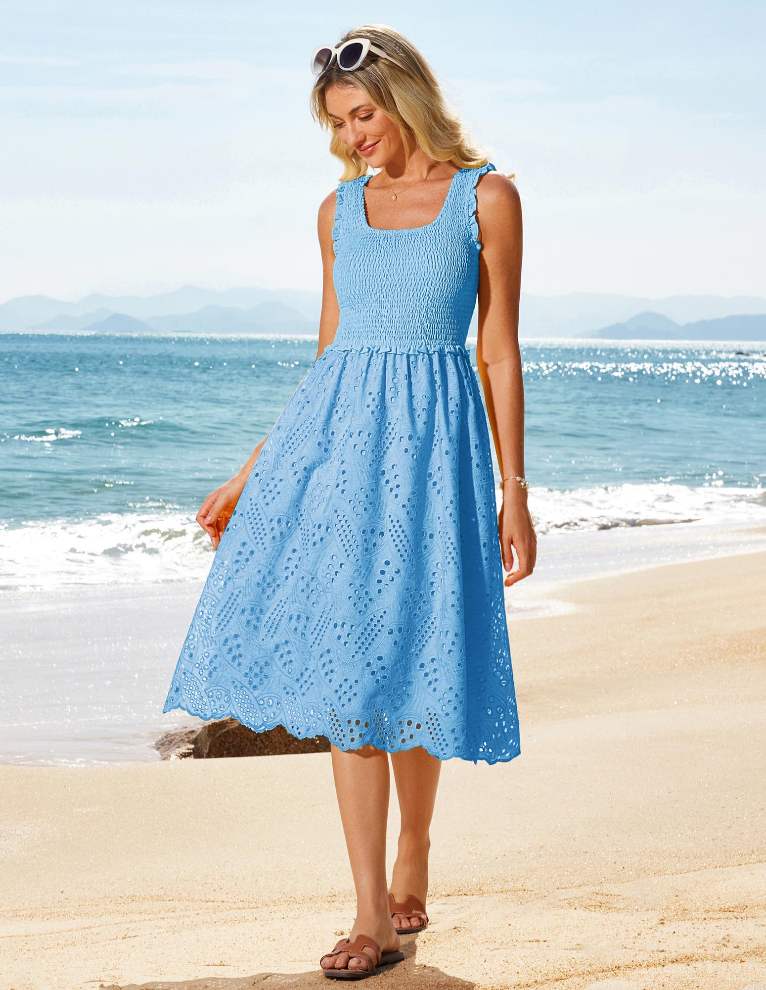 Foto 5 pulgar | Vestido Grace Karin Para Pascua Y Verano, Casual, Cintura Alta, Azul Claro - Venta Internacional.