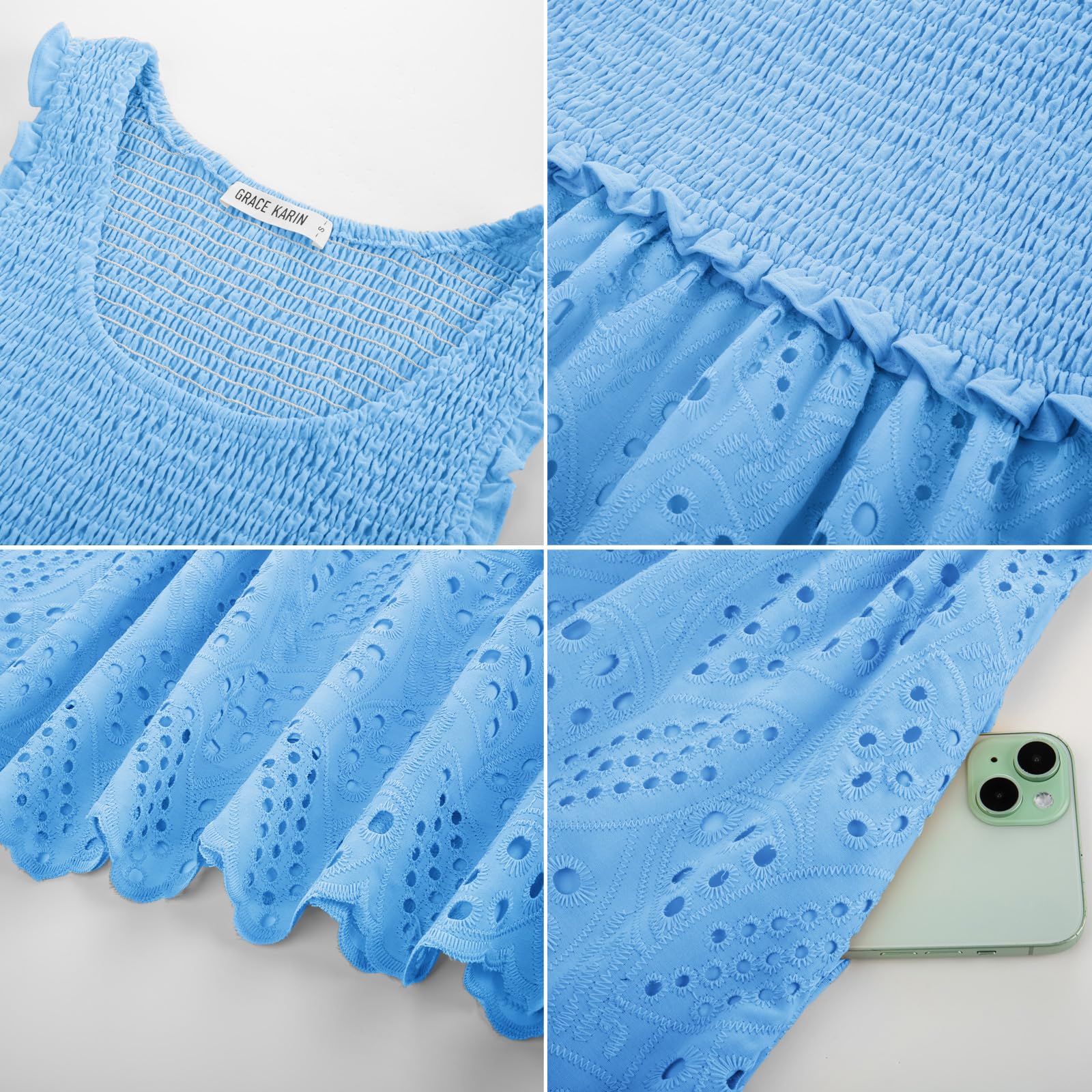 Foto 6 pulgar | Vestido Grace Karin Para Pascua Y Verano, Casual, Cintura Alta, Azul Claro - Venta Internacional.