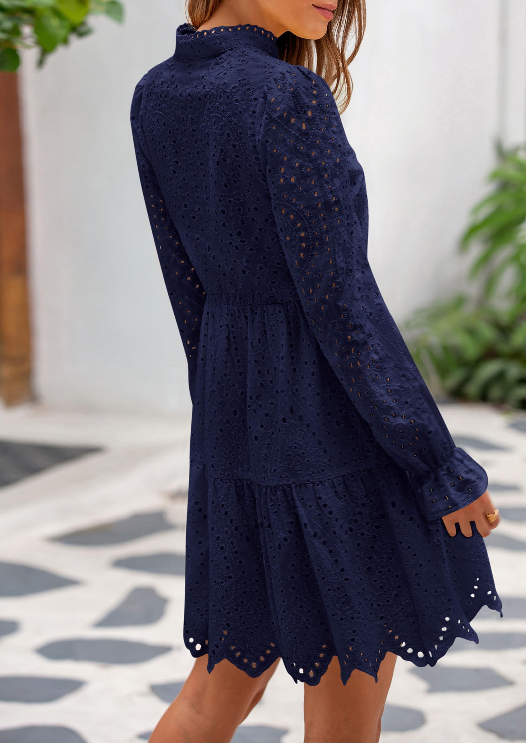Foto 2 | Vestido Prettygarden Para Mujer, Primavera 2025, Manga Larga, Cuello En V - Venta Internacional.