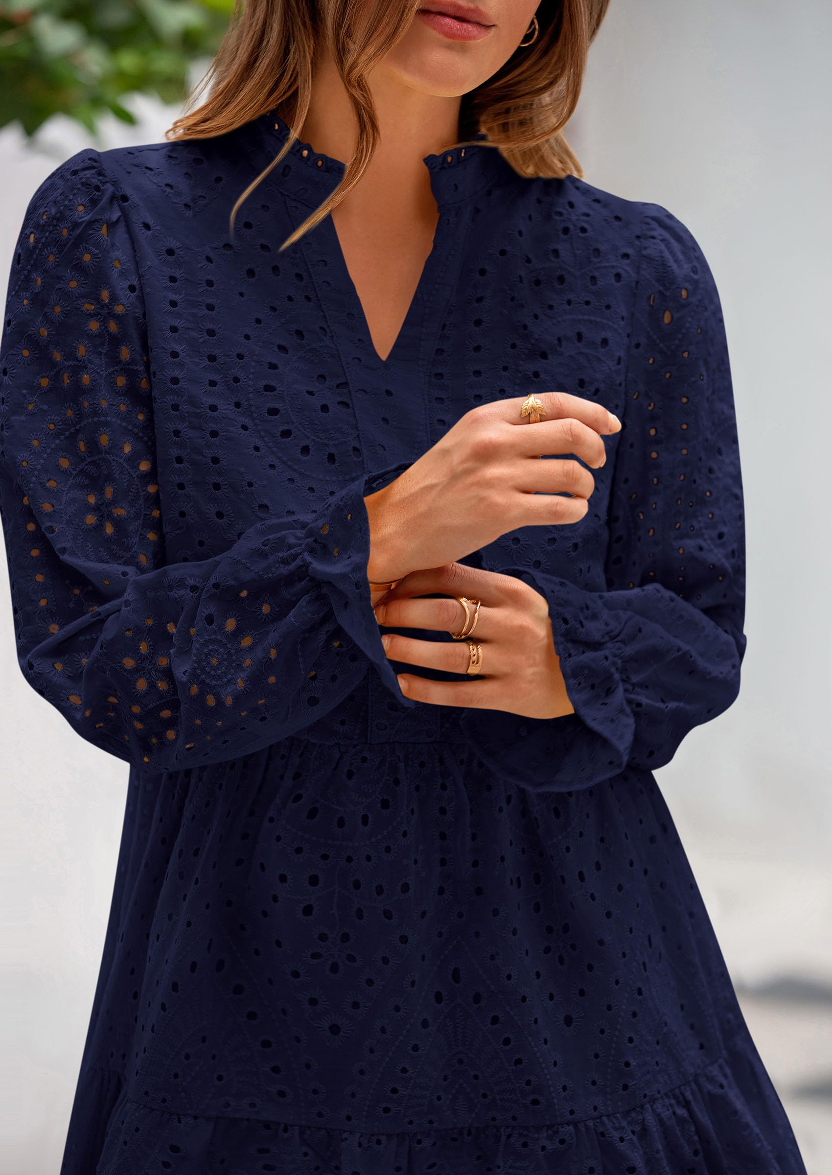 Foto 5 | Vestido Prettygarden Para Mujer, Primavera 2025, Manga Larga, Cuello En V - Venta Internacional.
