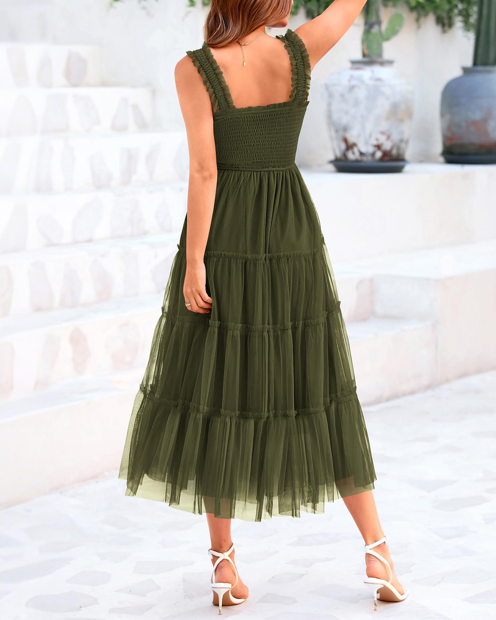 Foto 4 pulgar | Vestido Btfbm Para Mujer De Verano 2025, Sin Mangas, Cuello Cuadrado - Venta Internacional.