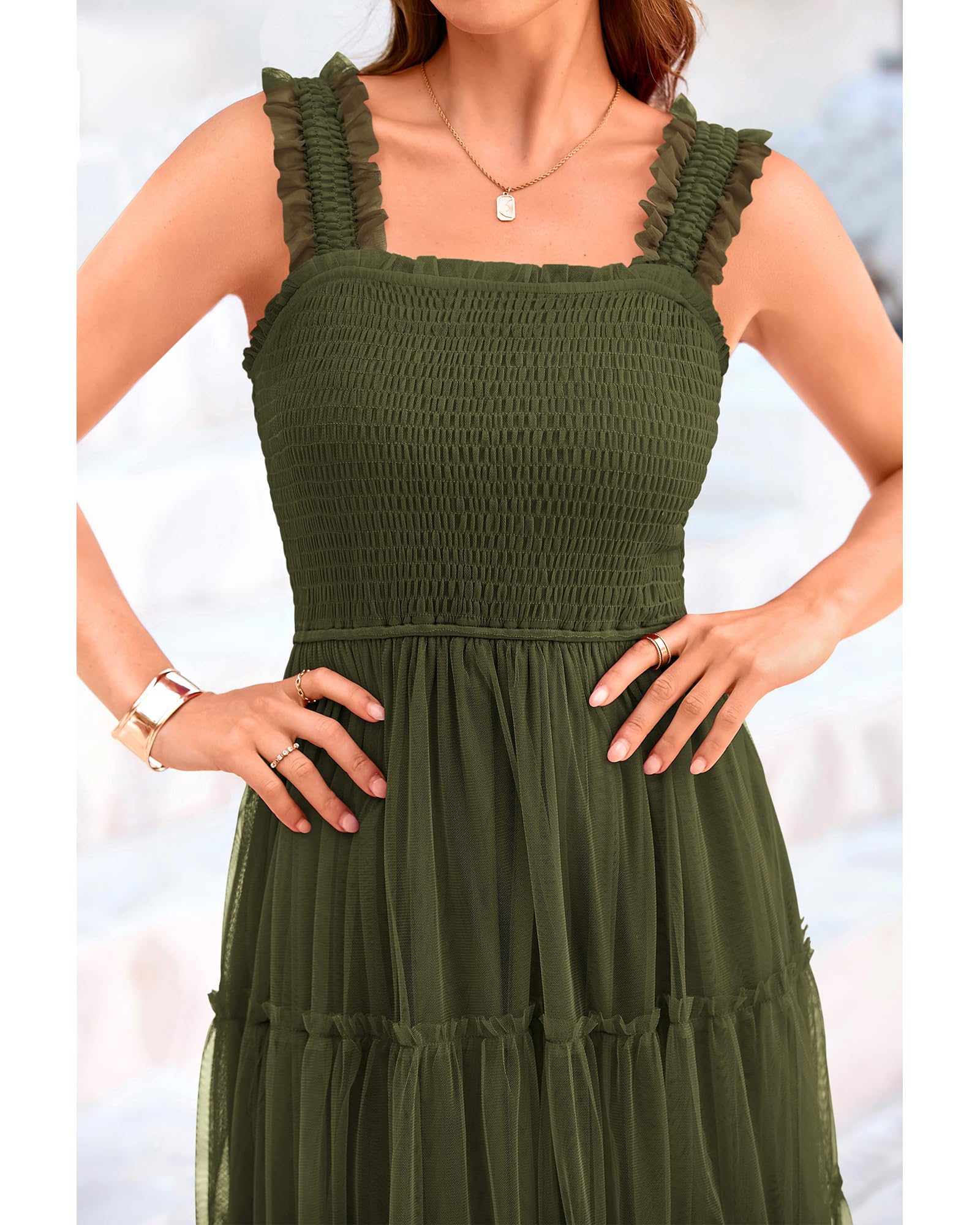 Foto 6 pulgar | Vestido Btfbm Para Mujer De Verano 2025, Sin Mangas, Cuello Cuadrado - Venta Internacional.