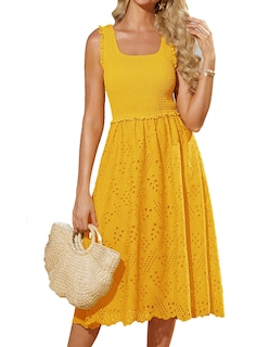 Foto 1 | Vestido De Verano Grace Karin Bordado Para Vacaciones De Verano En Amarillo Limón - Venta Internacional.