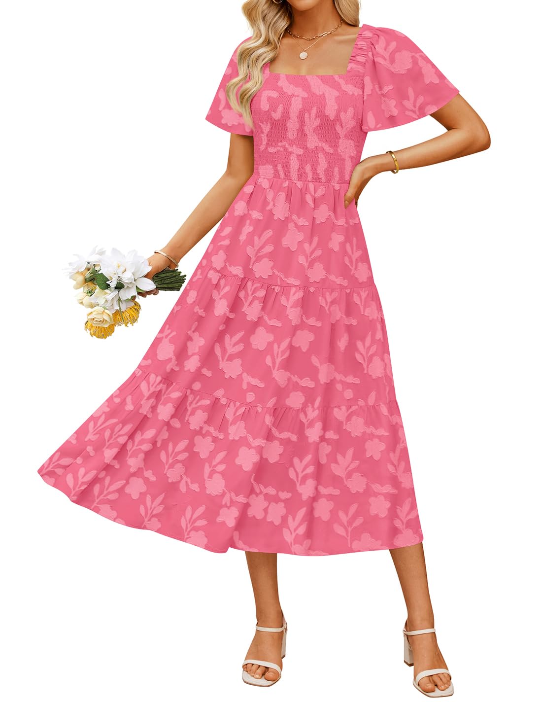 Foto 2 pulgar | Vestido Zesica Bohemio Floral Midi para Mujer - Venta Internacional