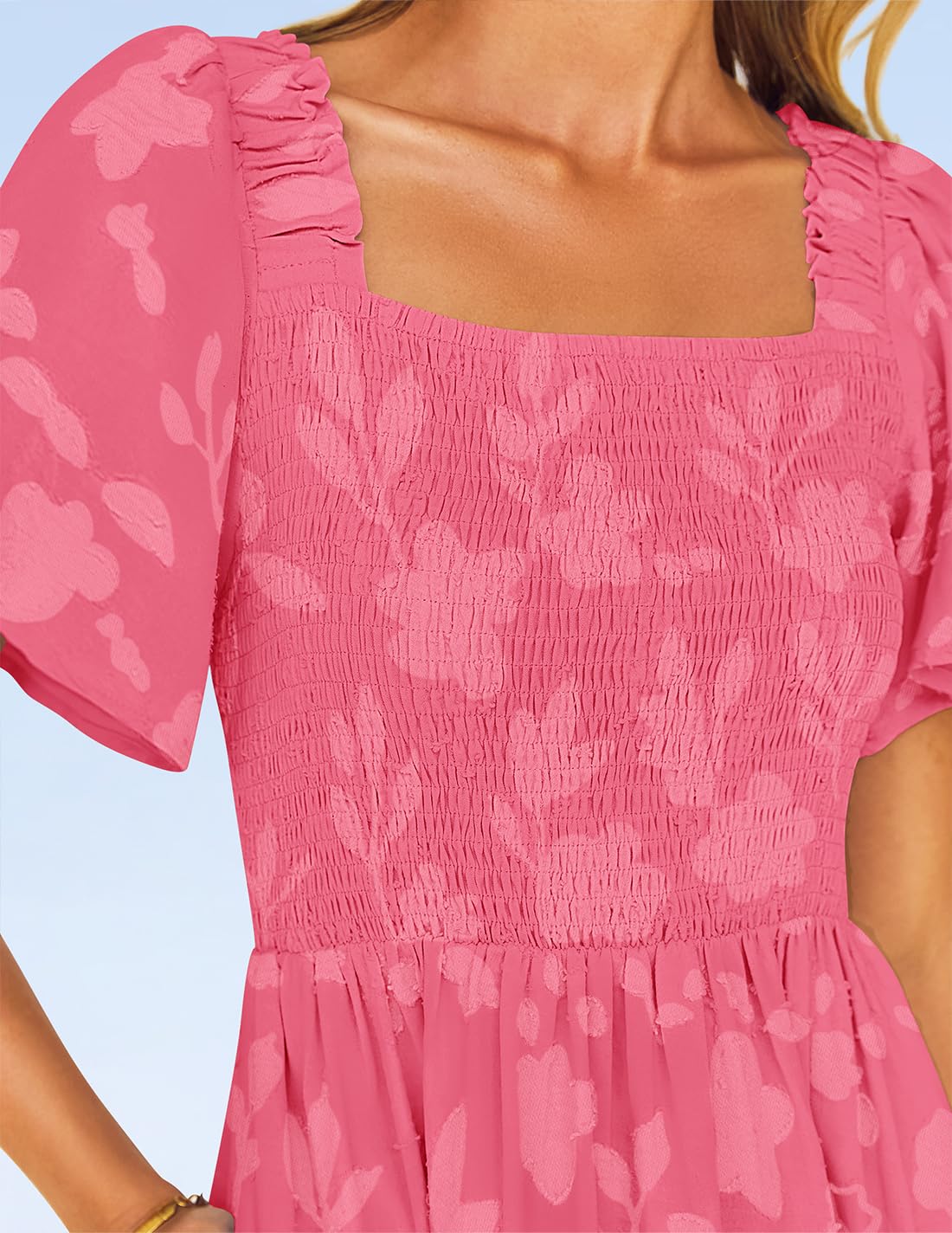 Foto 7 pulgar | Vestido Zesica Bohemio Floral Midi para Mujer - Venta Internacional
