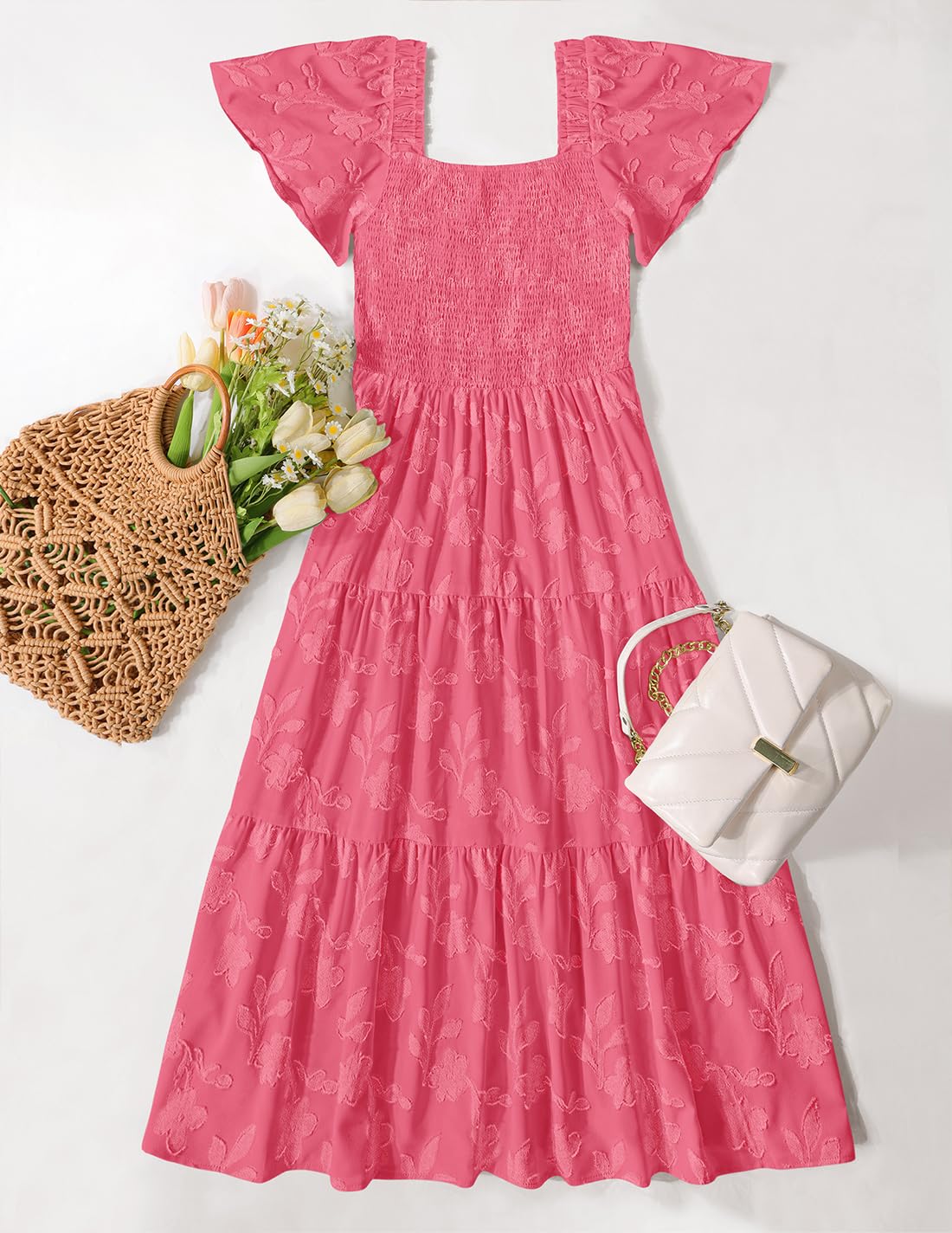 Foto 8 pulgar | Vestido Zesica Bohemio Floral Midi para Mujer - Venta Internacional