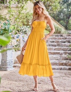 Foto 2 | Vestido Largo Grace Karin Para Mujer 2025, Sin Mangas, Amarillo, Xxl - Venta Internacional.