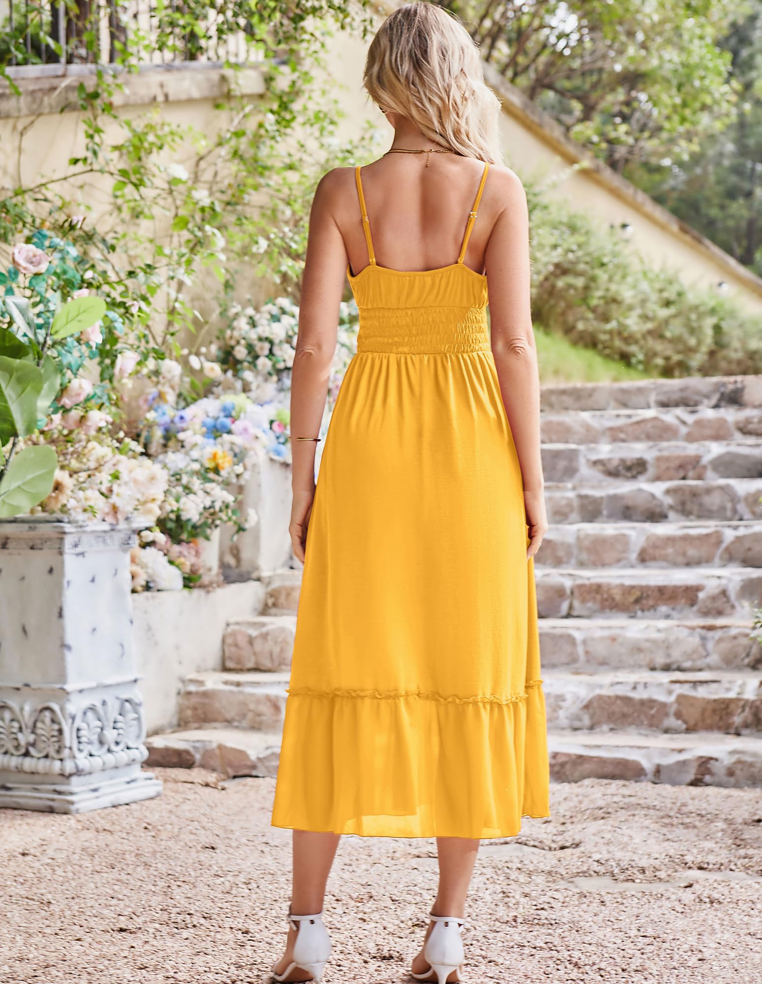 Foto 5 | Vestido Largo Grace Karin Para Mujer 2025, Sin Mangas, Amarillo, Xxl - Venta Internacional.