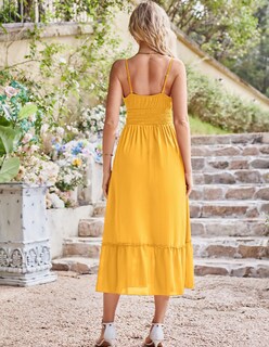 Foto 5 | Vestido Largo Grace Karin Para Mujer 2025, Sin Mangas, Amarillo, Xxl - Venta Internacional.