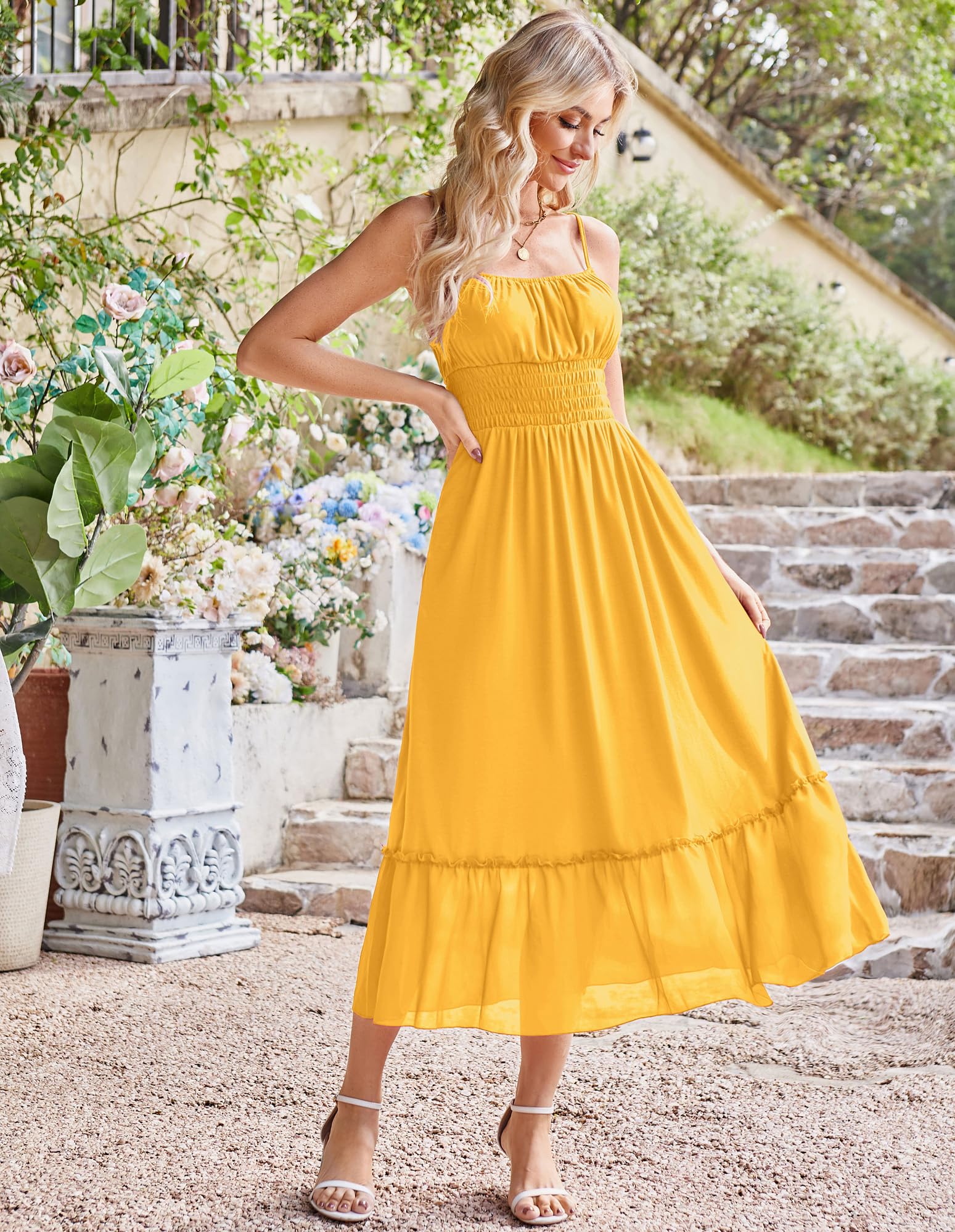 Foto 7 pulgar | Vestido Largo Grace Karin Para Mujer 2025, Sin Mangas, Amarillo, Xxl - Venta Internacional.