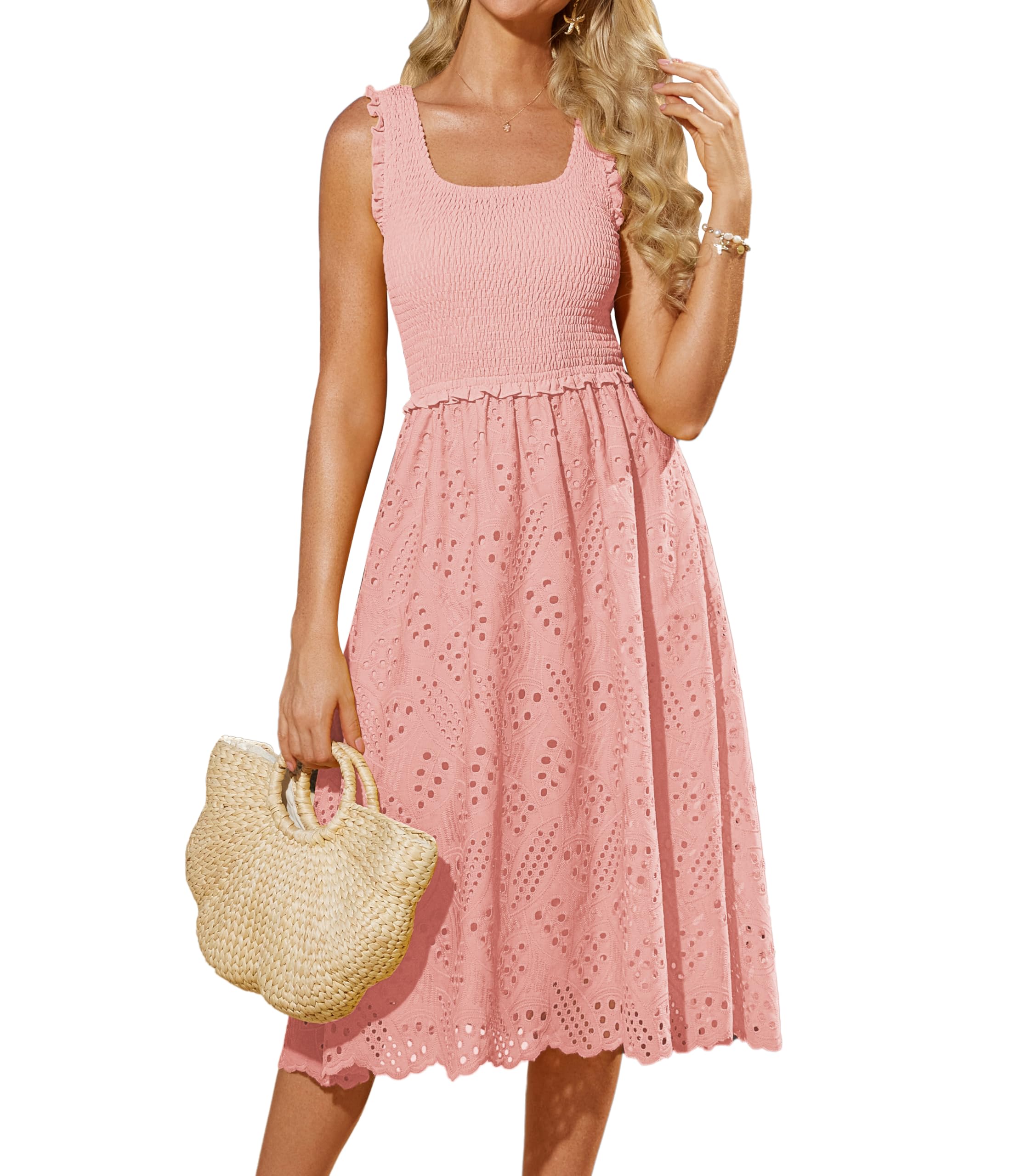 Vestido Grace Karin Casual Bordado De Verano Rosa Claro M Para Mujer - Venta Internacional.