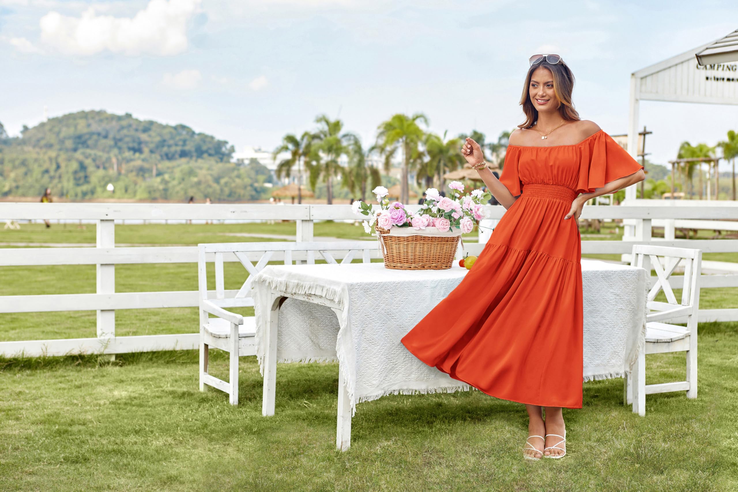 Foto 5 | Vestido Grace Karin Para Mujer, Manga Corta, Manga Corta, Escalonado, Naranja Fluido - Venta Internacional.
