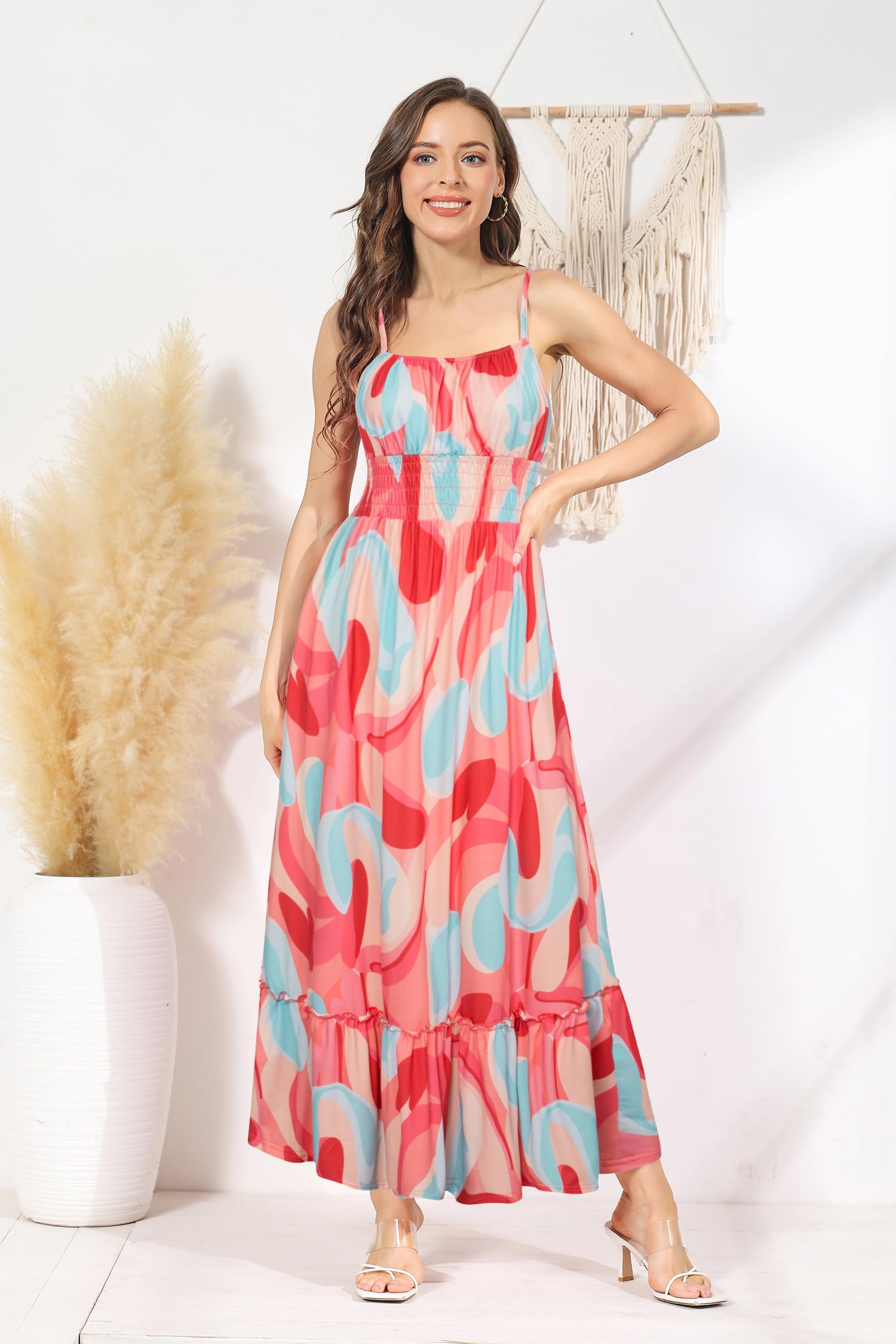 Foto 5 pulgar | Vestido Largo Grace Karin Summer Para Mujer Rosa Con Estampado Floral Talla S - Venta Internacional.