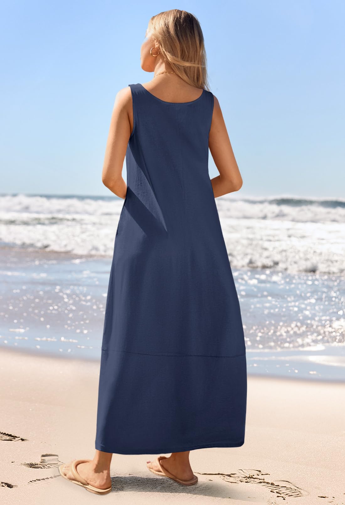 Foto 5 pulgar | Vestido Casual De Playa De Verano Maxi Sundress Merokeety Para Mujer - Venta Internacional.