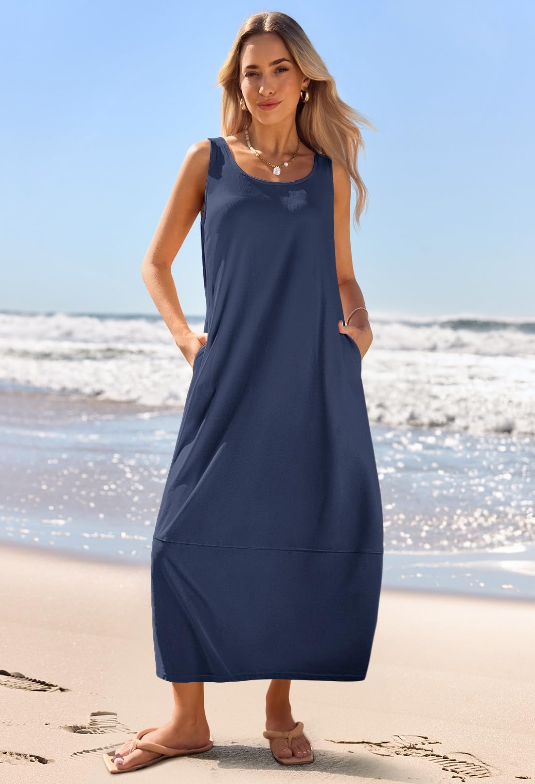 Foto 8 pulgar | Vestido Casual De Playa De Verano Maxi Sundress Merokeety Para Mujer - Venta Internacional.