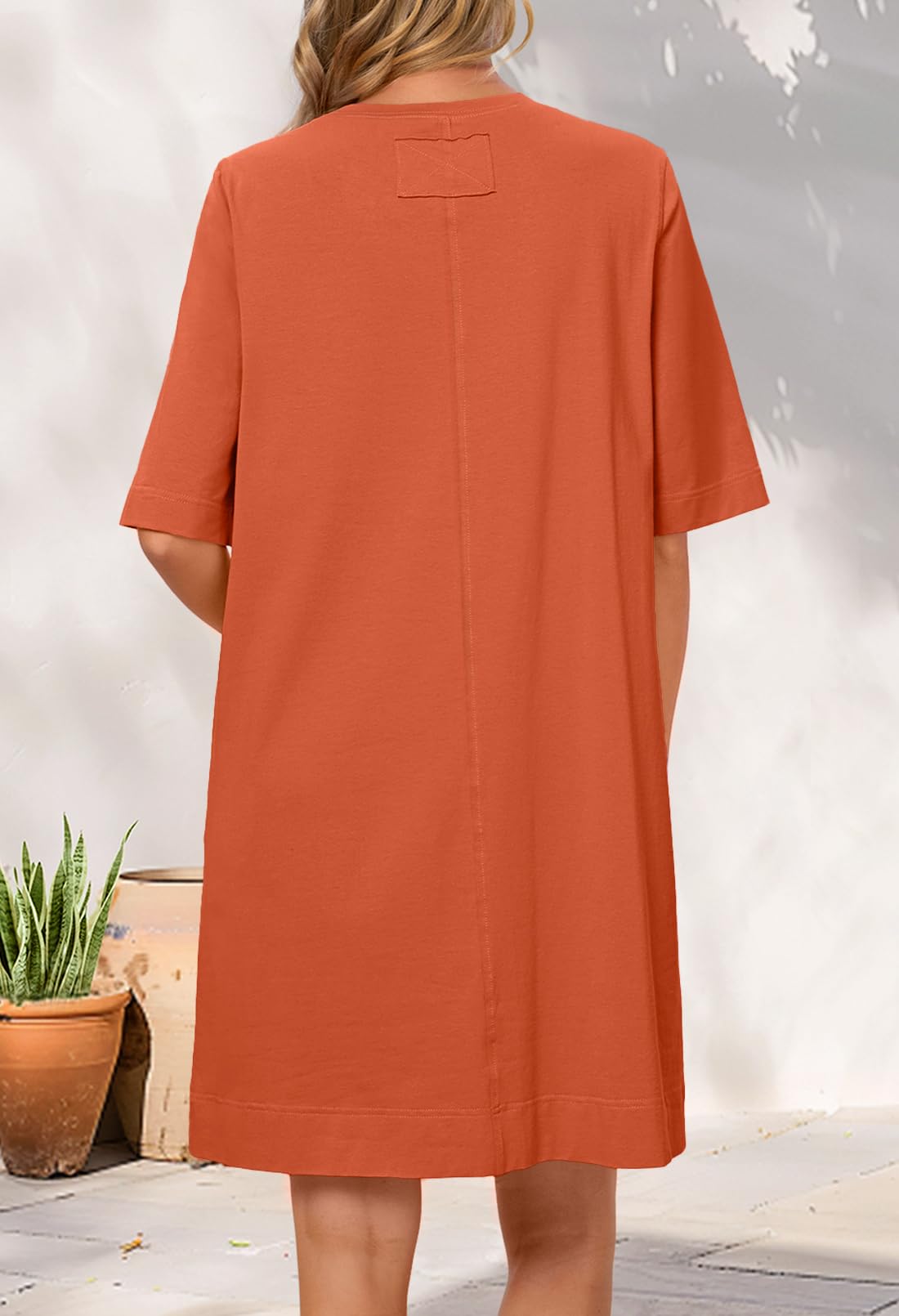 Foto 5 | Vestido Merokeety Camiseta De Verano De Manga Corta Con Bolsillos Para Mujer - Venta Internacional.