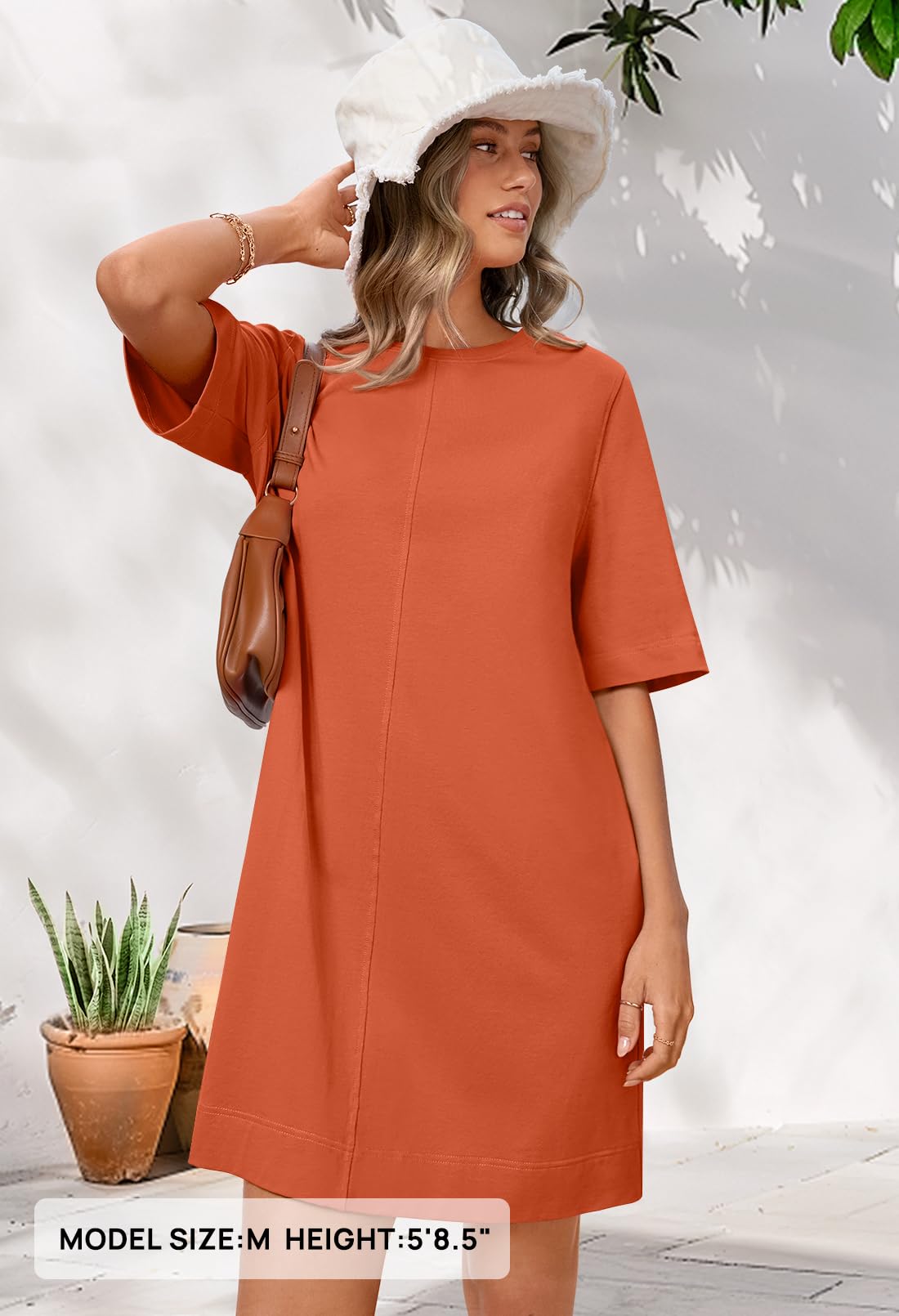 Foto 8 pulgar | Vestido Merokeety Camiseta De Verano De Manga Corta Con Bolsillos Para Mujer - Venta Internacional.