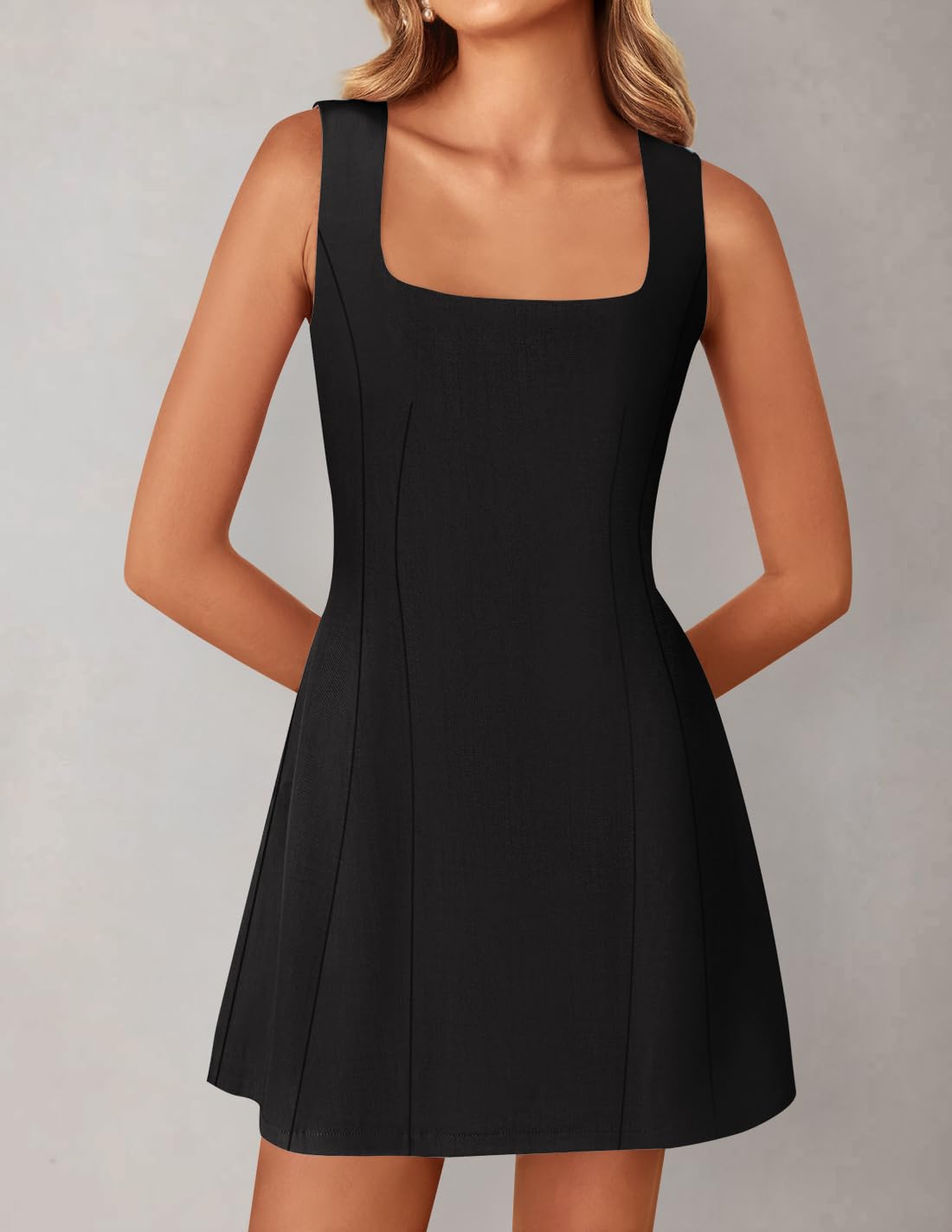 Foto 2 | Vestido Zesica 2025, Verano, Sin Mangas, Sin Mangas, Línea A, Acampanado, Negro S - Venta Internacional.