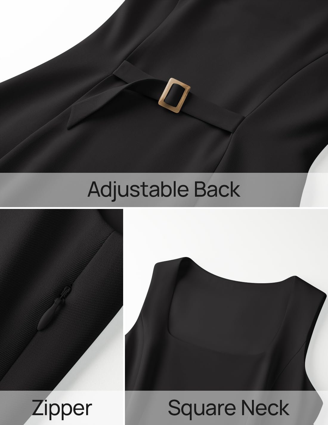 Foto 7 | Vestido Zesica 2025, Verano, Sin Mangas, Sin Mangas, Línea A, Acampanado, Negro S - Venta Internacional.