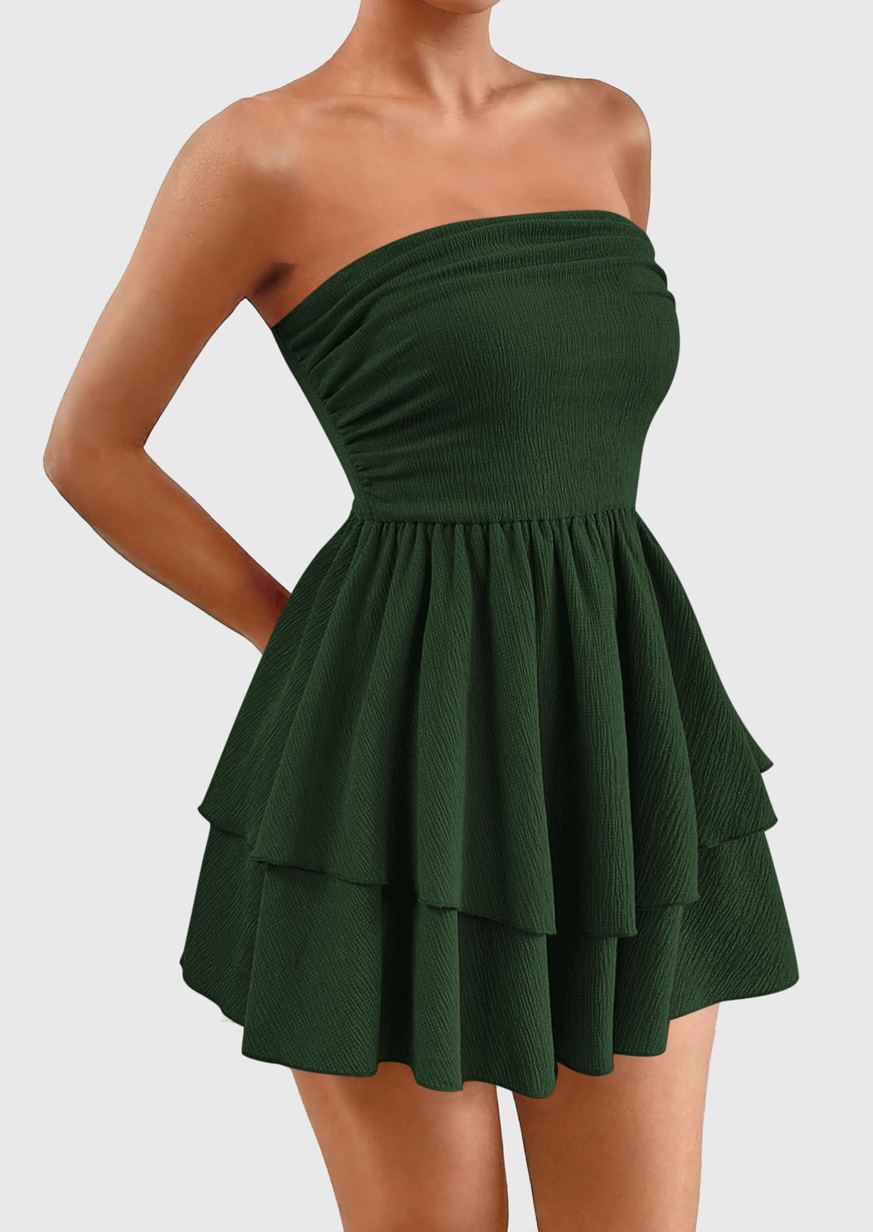 Foto 4 pulgar | Vestido Prettygarden Para Mujer, Verano 2025, Sin Tirantes, Tubo, Tamaño Mini - Venta Internacional.