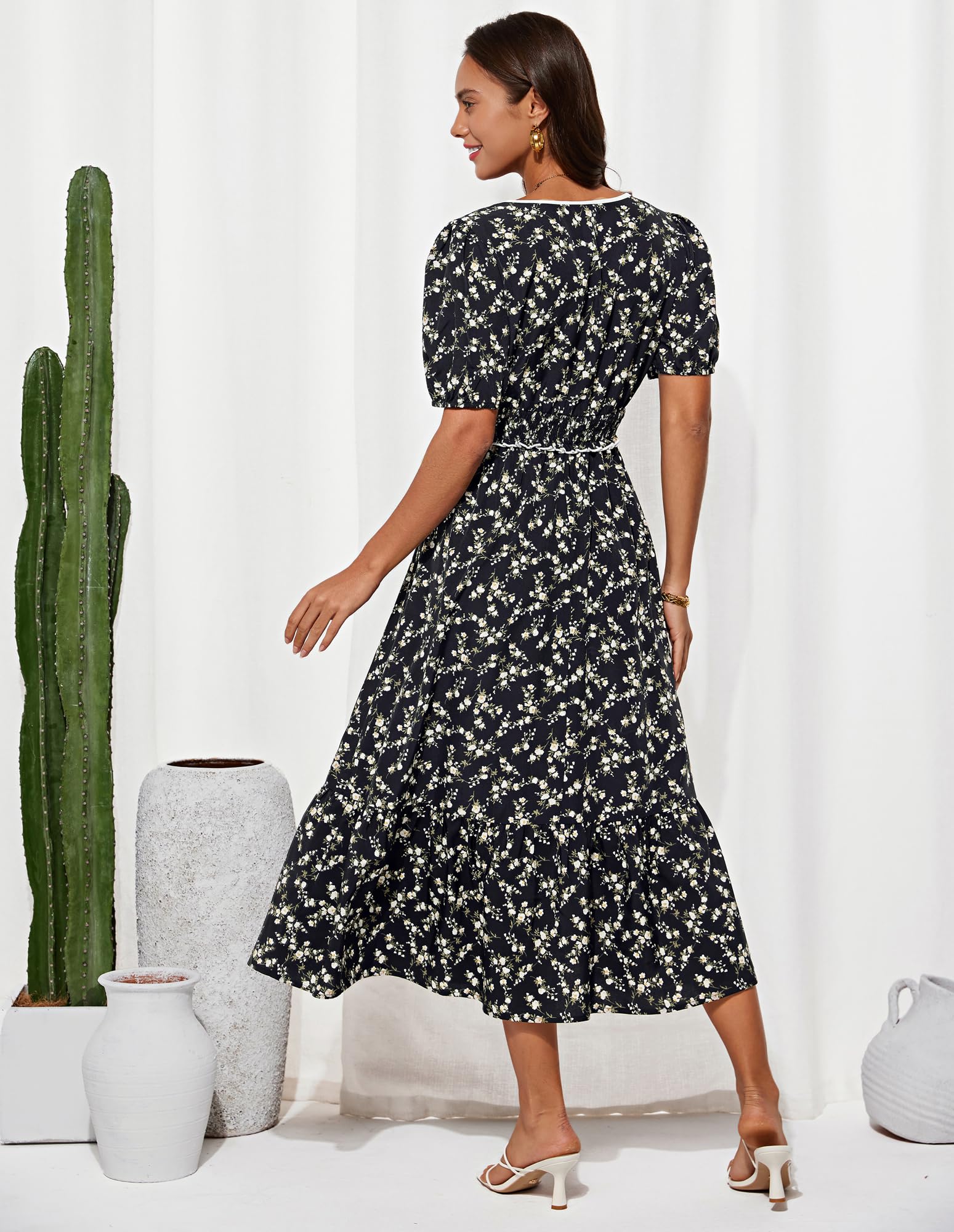 Foto 4 pulgar | Vestido Grace Karin Casual De Verano Con Estampado Floral Y Playa Para Mujer, Negro, Talla M - Venta Internacional.