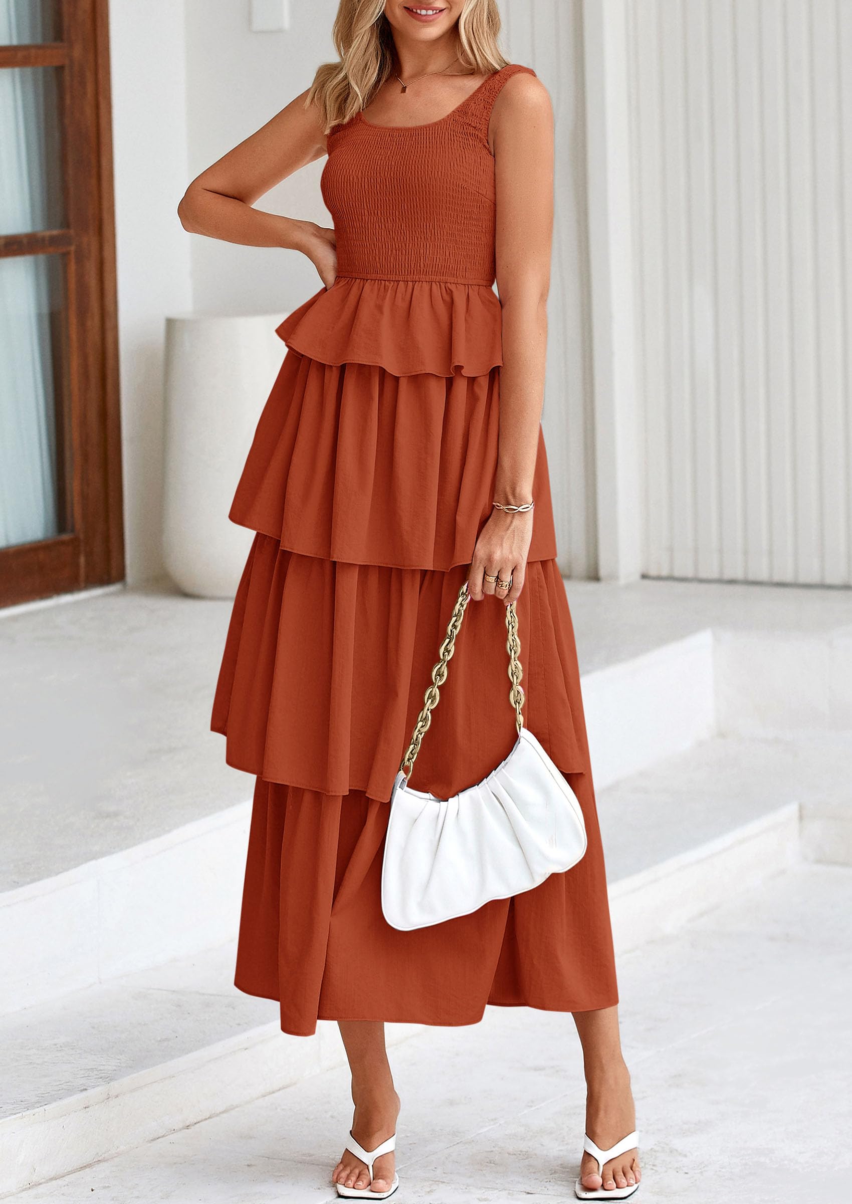 Foto 5 pulgar | Vestido Midi Prettygarden Para Mujer, Verano 2025, Sin Mangas - Venta Internacional.