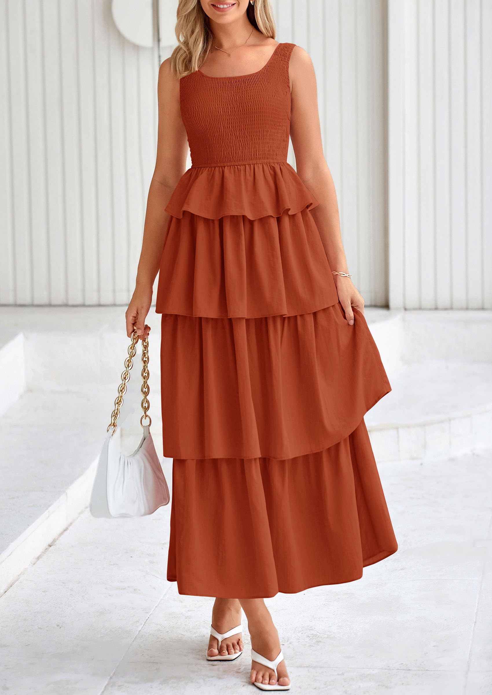 Foto 6 pulgar | Vestido Midi Prettygarden Para Mujer, Verano 2025, Sin Mangas - Venta Internacional.