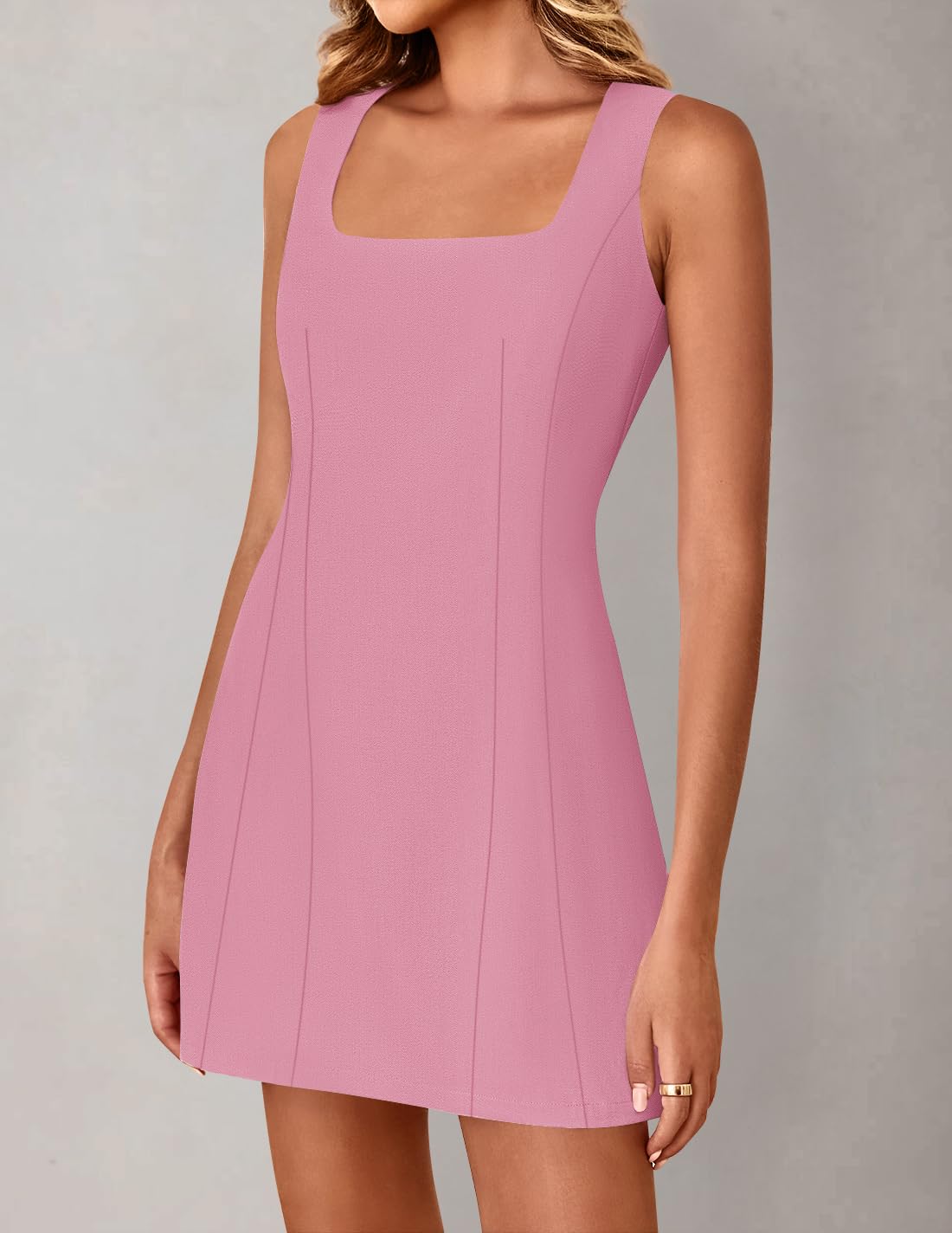 Foto 4 pulgar | Vestido Zesica 2025, Verano, Sin Mangas, Sin Mangas, Línea A, Acampanado, Rosa M - Venta Internacional.