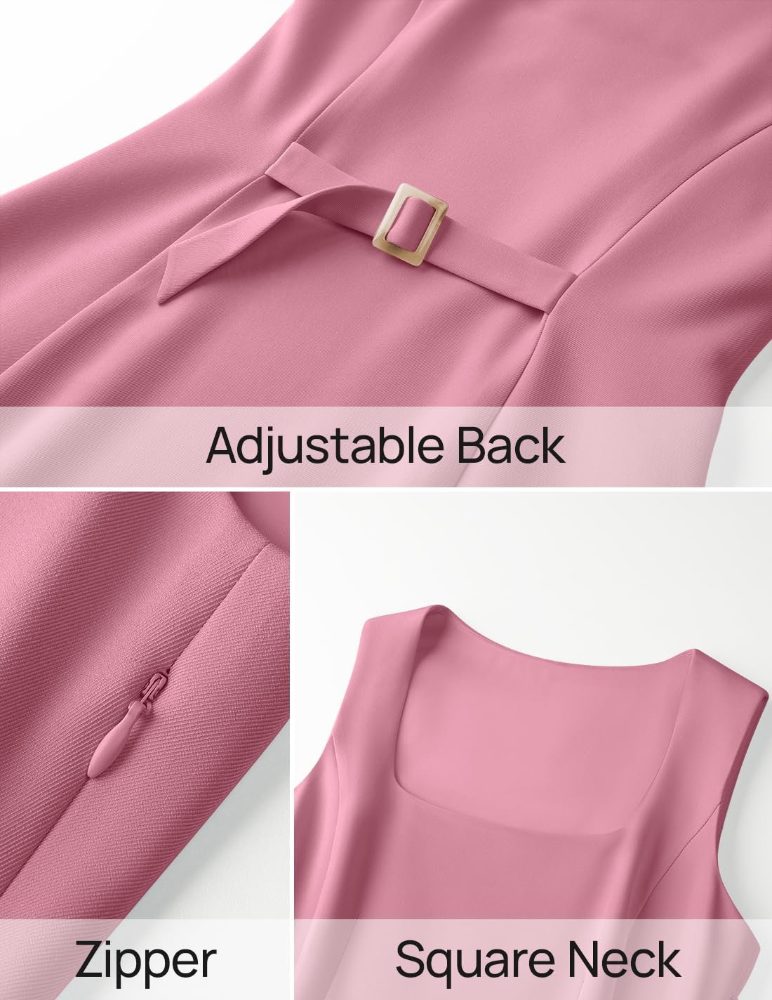 Foto 7 | Vestido Zesica 2025, Verano, Sin Mangas, Sin Mangas, Línea A, Acampanado, Rosa M - Venta Internacional.