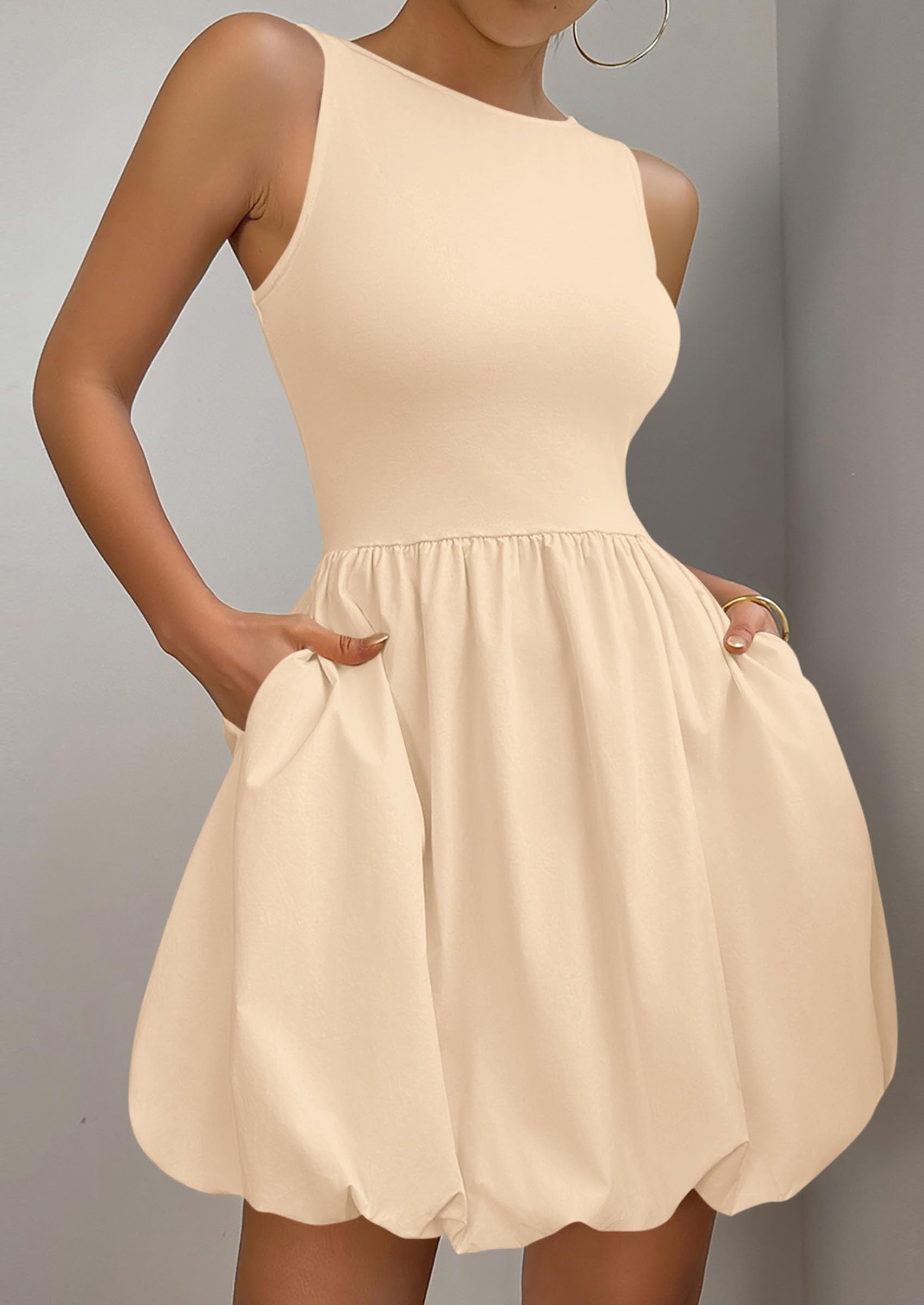 Foto 5 pulgar | Vestido De Verano Prettygarden 2025 Sin Mangas Sin Mangas Con Bolsillos - Venta Internacional.