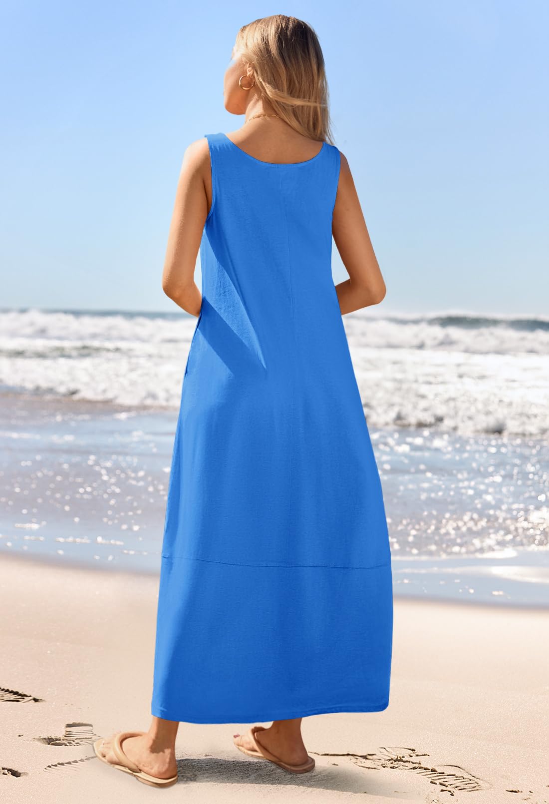 Foto 5 pulgar | Vestido Largo Casual Merokeety 2025 Summer Beach Royal Blue - Venta Internacional.