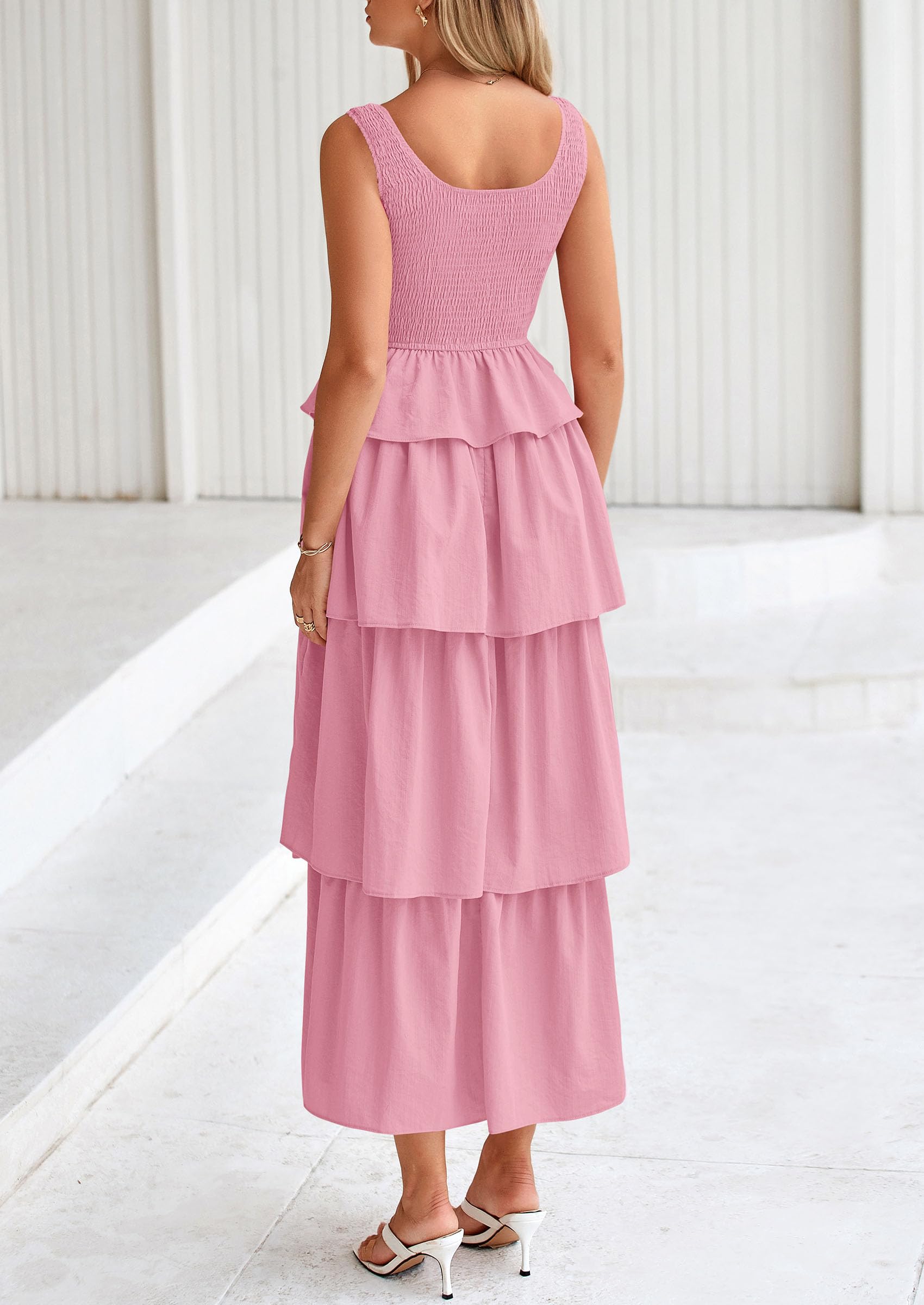 Foto 2 | Vestido Prettygarden Para Mujer 2025, Verano, Sin Mangas, Midi, Rosa - Venta Internacional.