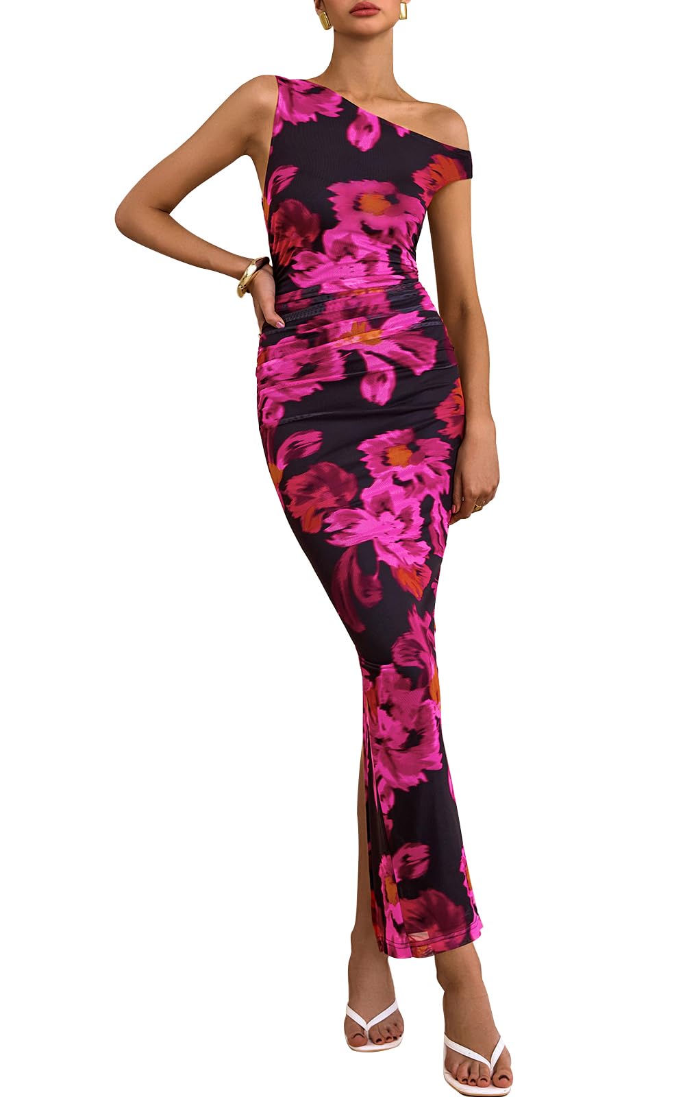 Foto 2 pulgar | Vestido Largo Prettygarden Para Mujer Con Estampado Floral De Verano 2025 - Venta Internacional.