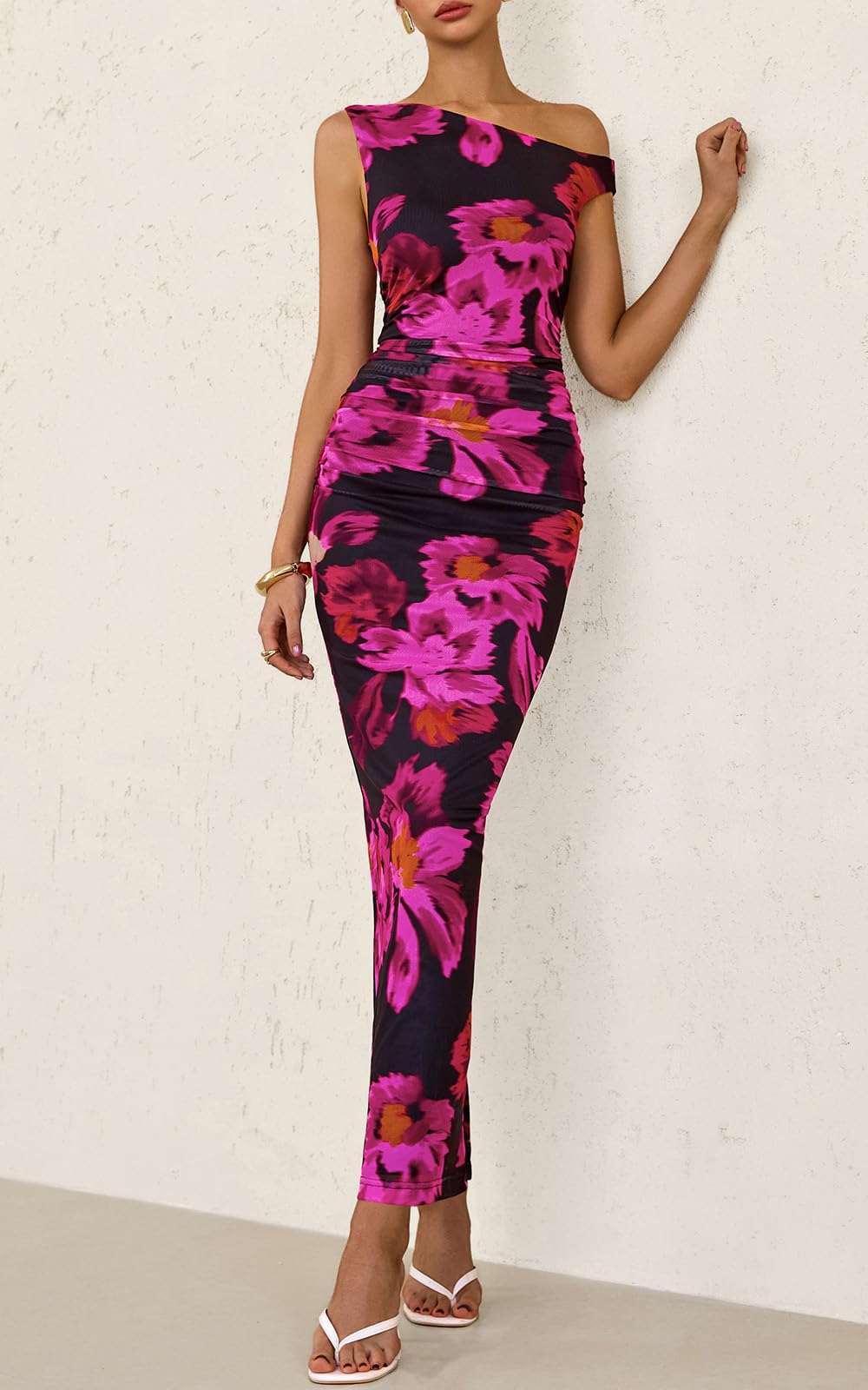 Foto 4 pulgar | Vestido Largo Prettygarden Para Mujer Con Estampado Floral De Verano 2025 - Venta Internacional.