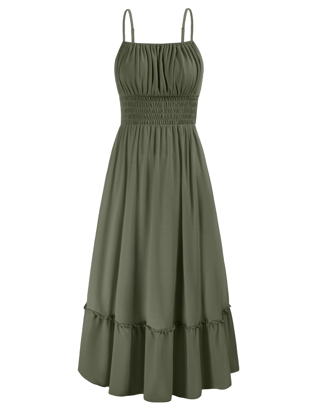 Foto 2 pulgar | Vestido De Verano Para Mujer Grace Karin, Maxi Verde Oliva, Talla L - Venta Internacional.