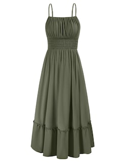Foto 1 | Vestido De Verano Para Mujer Grace Karin, Maxi Verde Oliva, Talla L - Venta Internacional.