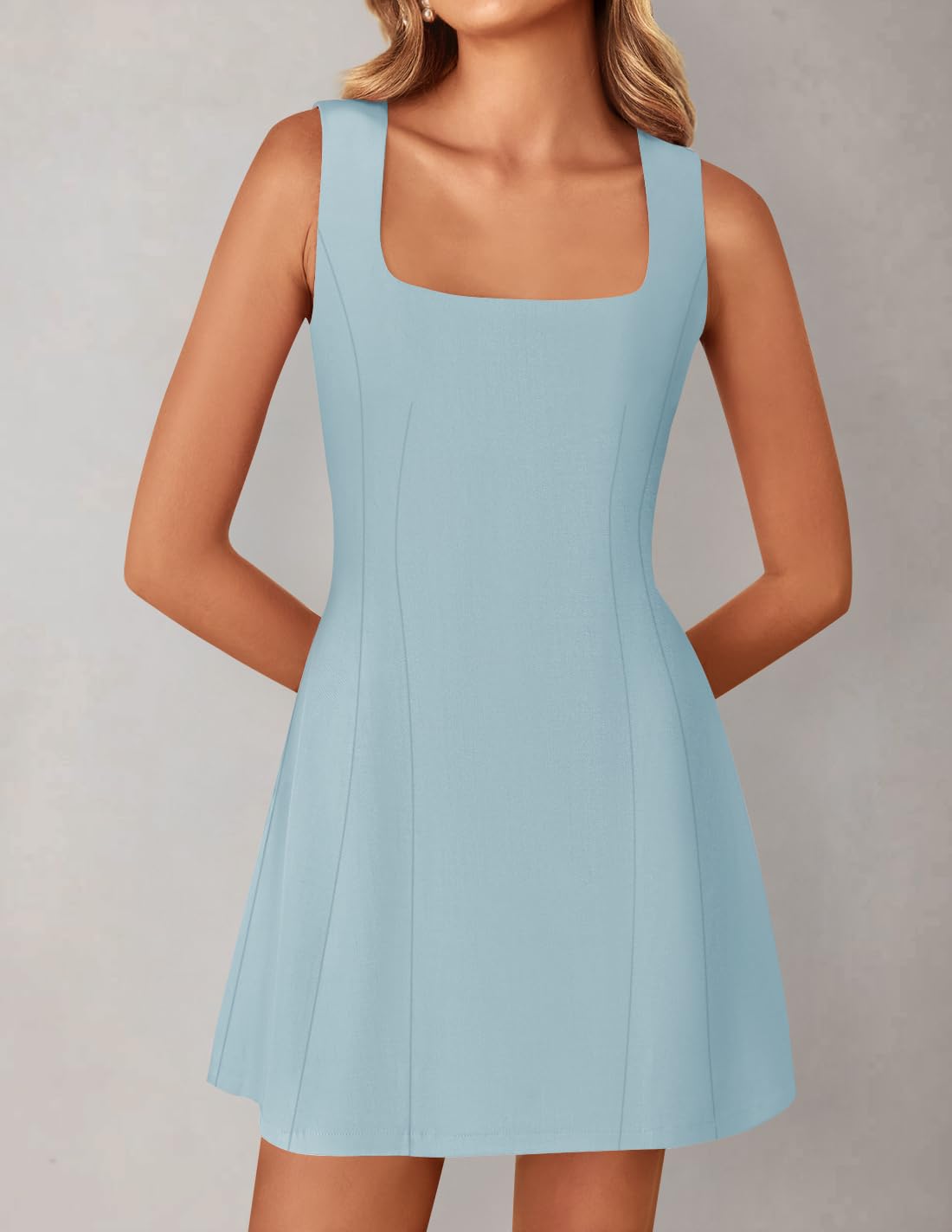 Foto 2 | Vestido De Verano Zesica 2025 Sin Mangas Sin Mangas A Line Flare Blue Xl - Venta Internacional.