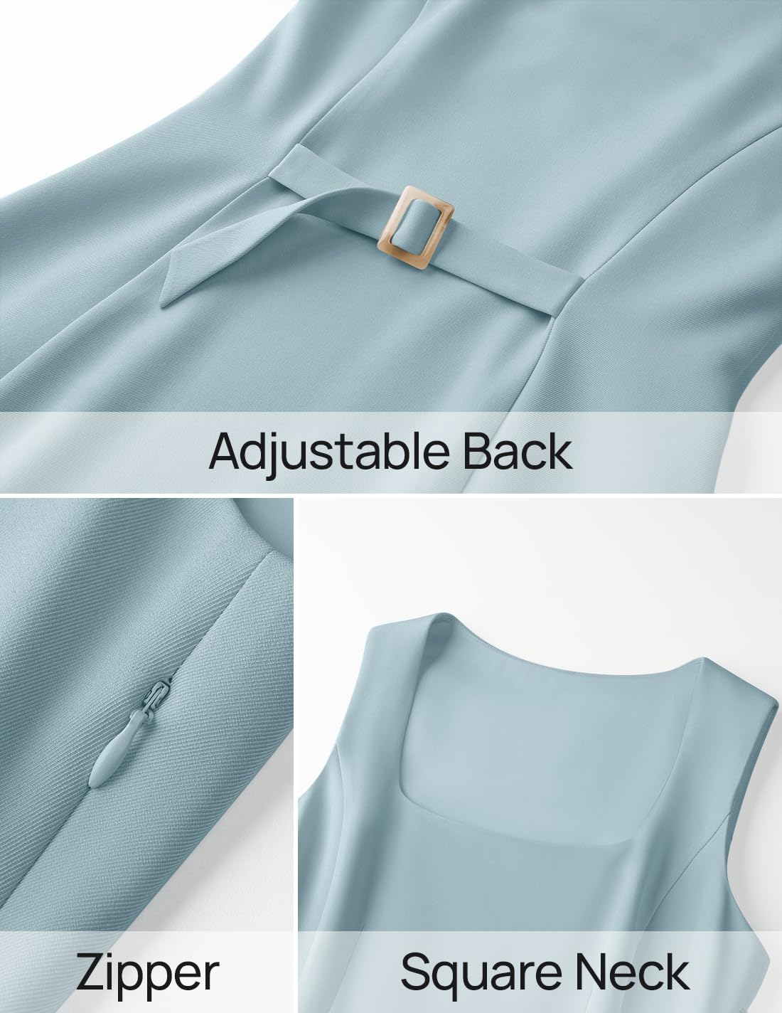 Foto 6 | Vestido De Verano Zesica 2025 Sin Mangas Sin Mangas A Line Flare Blue Xl - Venta Internacional.