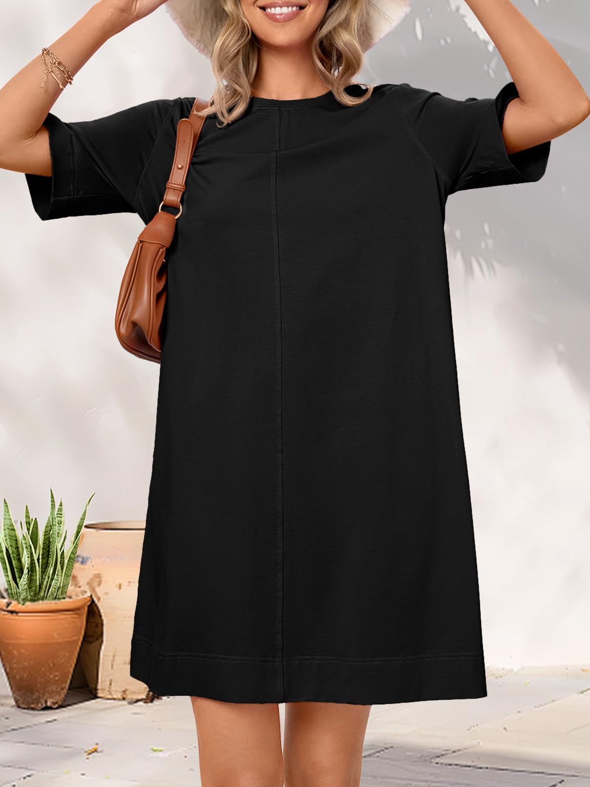 Foto 4 pulgar | Vestido Merokeety Para Mujer 2025, Verano, Manga Corta, Negro, S - Venta Internacional.