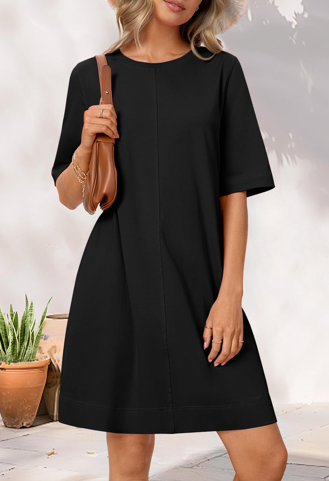 Foto 5 pulgar | Vestido Merokeety Para Mujer 2025, Verano, Manga Corta, Negro, S - Venta Internacional.
