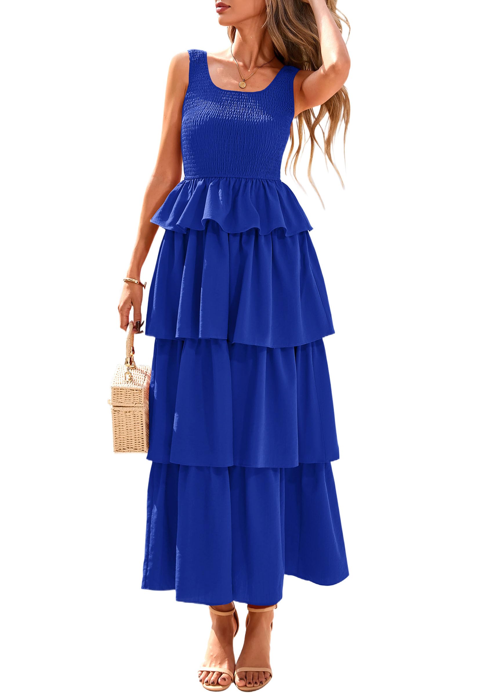 Foto 2 pulgar | Vestido Prettygarden Para Mujer 2025, Verano, Sin Mangas, Midi, Azul Real - Venta Internacional.