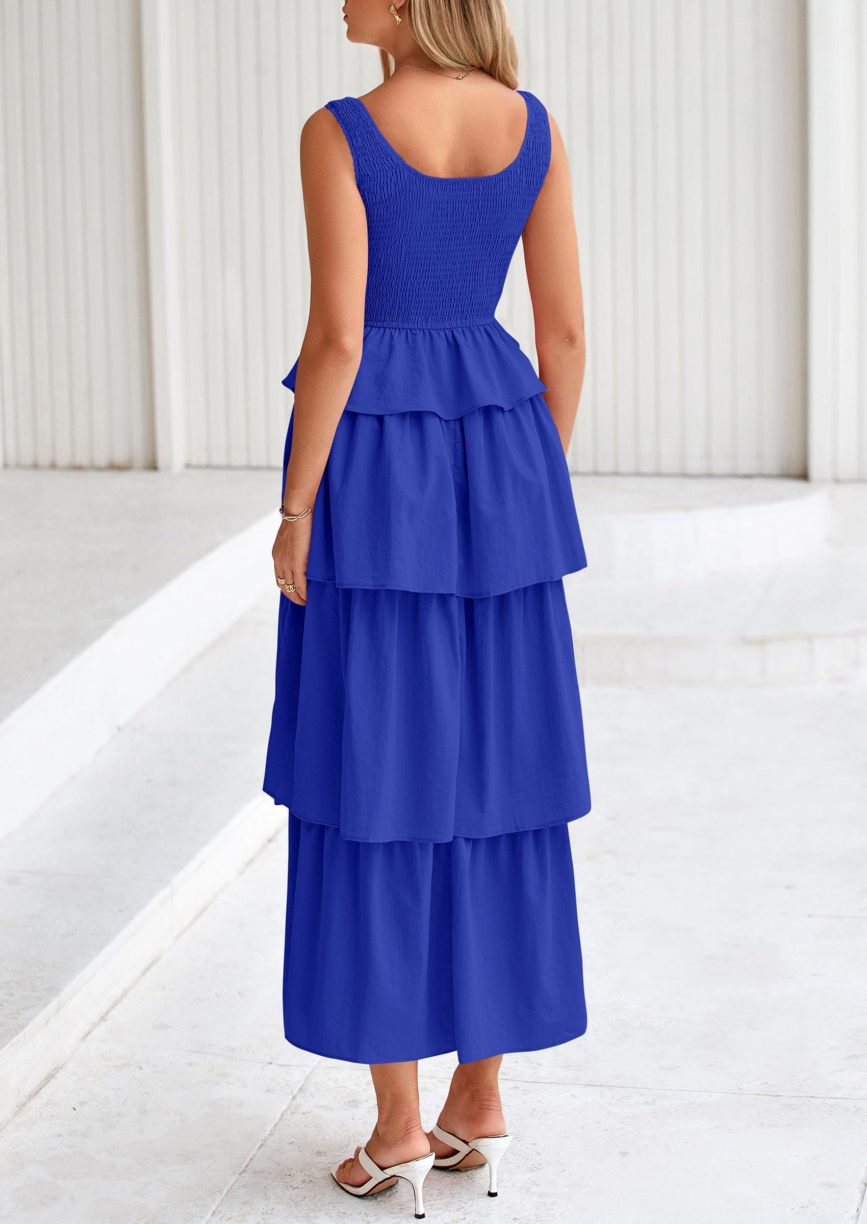 Foto 2 | Vestido Prettygarden Para Mujer 2025, Verano, Sin Mangas, Midi, Azul Real - Venta Internacional.