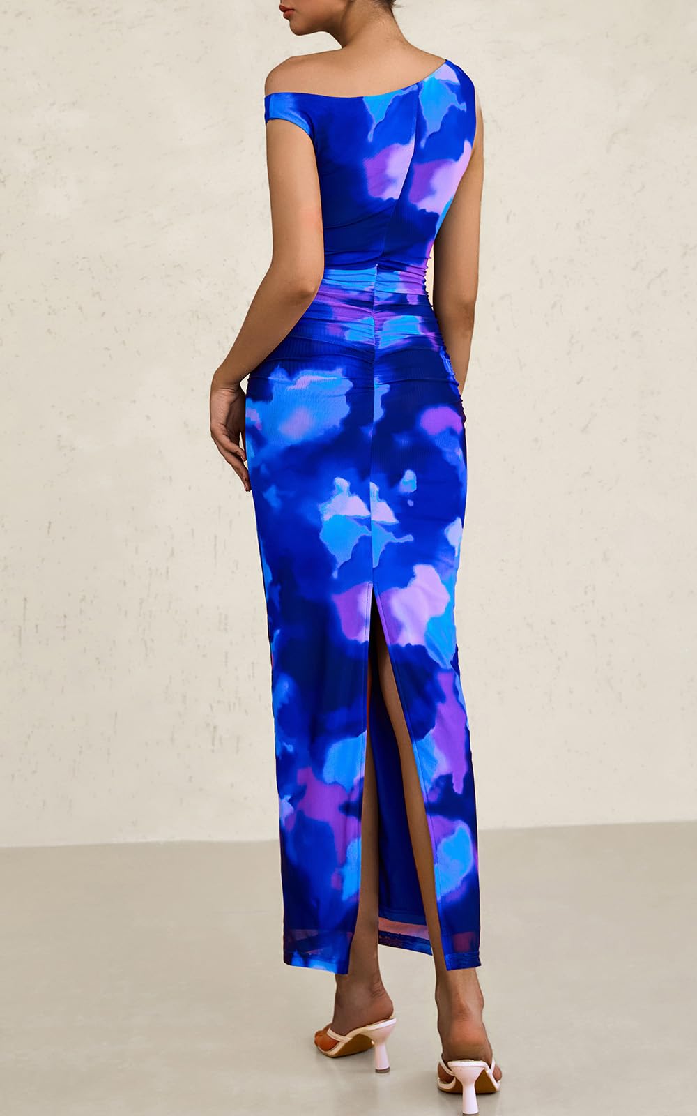 Foto 5 pulgar | Vestido Largo Prettygarden Con Estampado Floral De Un Solo Hombro Para Mujer, Talla Xl - Venta Internacional.