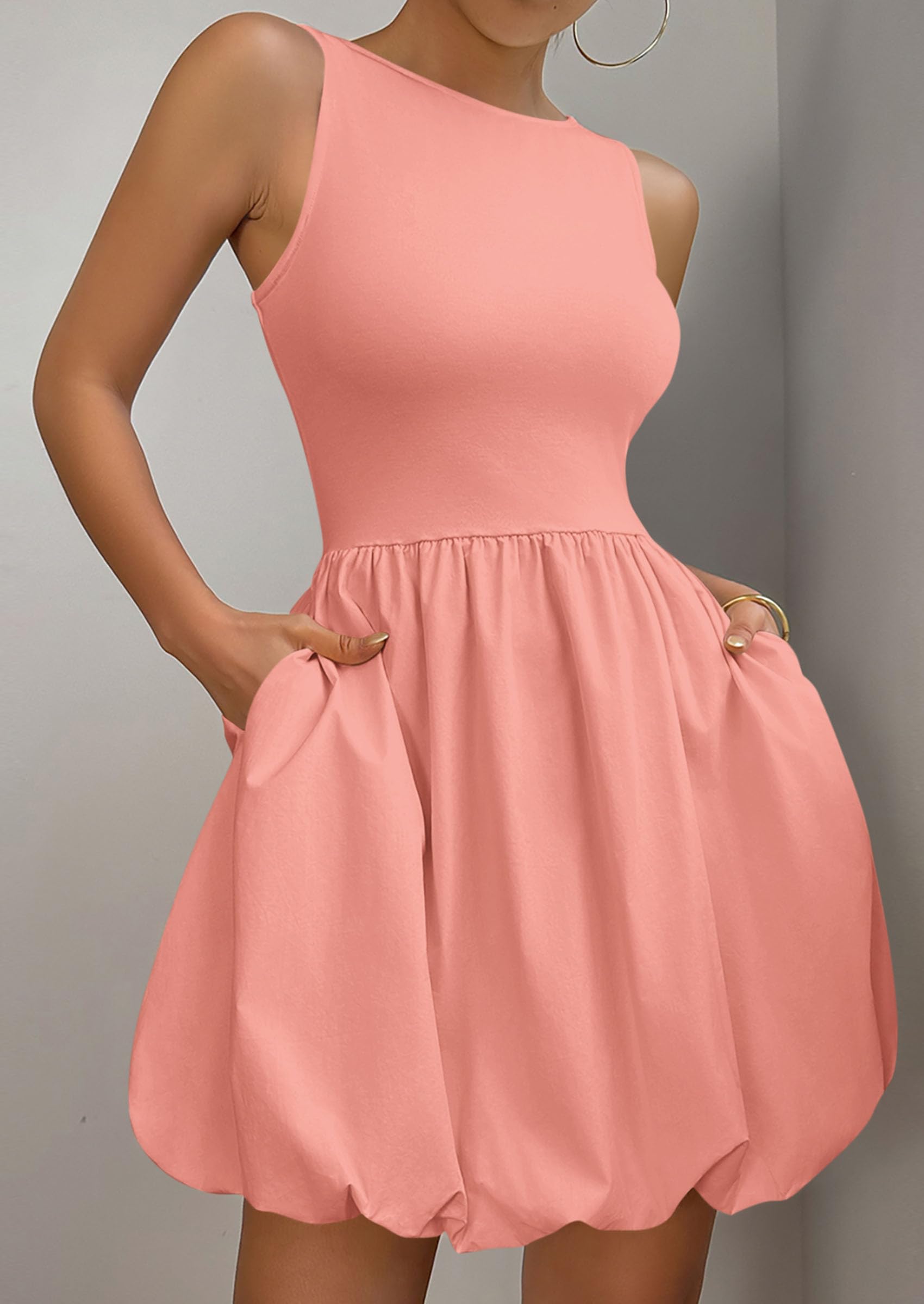 Foto 5 pulgar | Vestido De Verano Prettygarden 2025 Sin Mangas Sin Mangas Con Bolsillos - Venta Internacional.