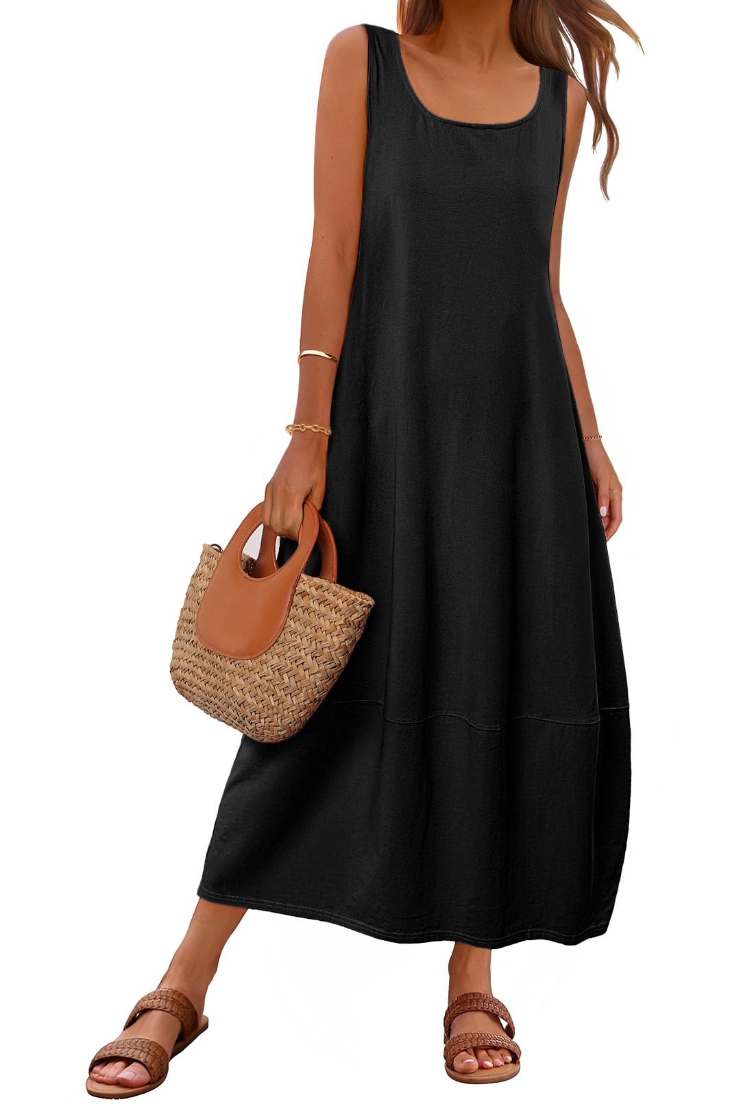 Vestido Largo Casual Merokeety 2025 Para Verano, Playa, Negro, Mujer - Venta Internacional.