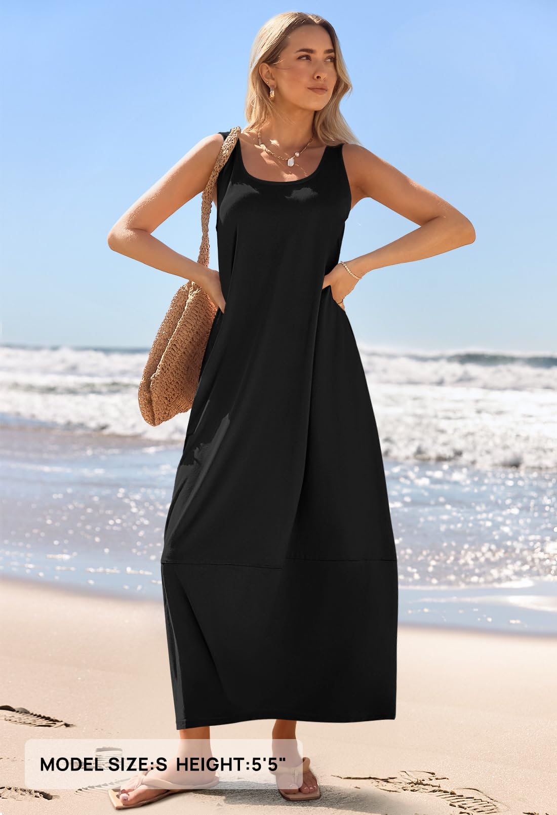Foto 3 pulgar | Vestido Largo Casual Merokeety 2025 Para Verano, Playa, Negro, Mujer - Venta Internacional.