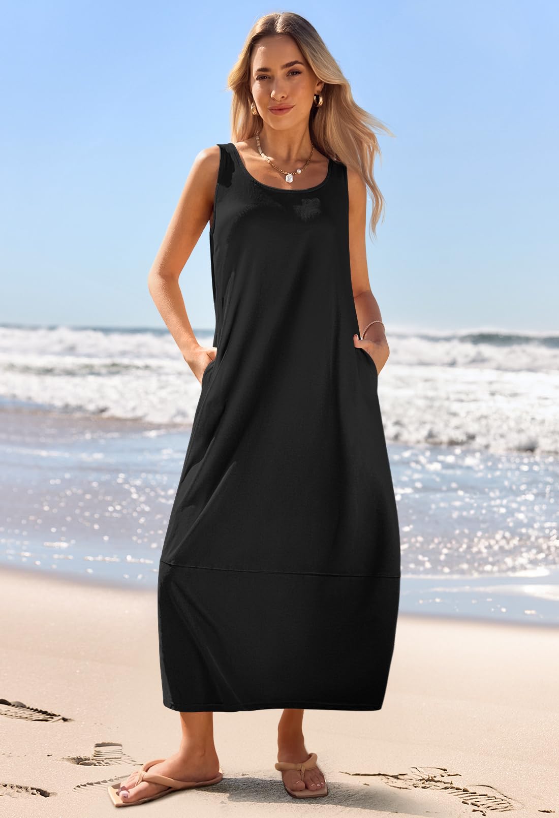 Foto 8 pulgar | Vestido Largo Casual Merokeety 2025 Para Verano, Playa, Negro, Mujer - Venta Internacional.