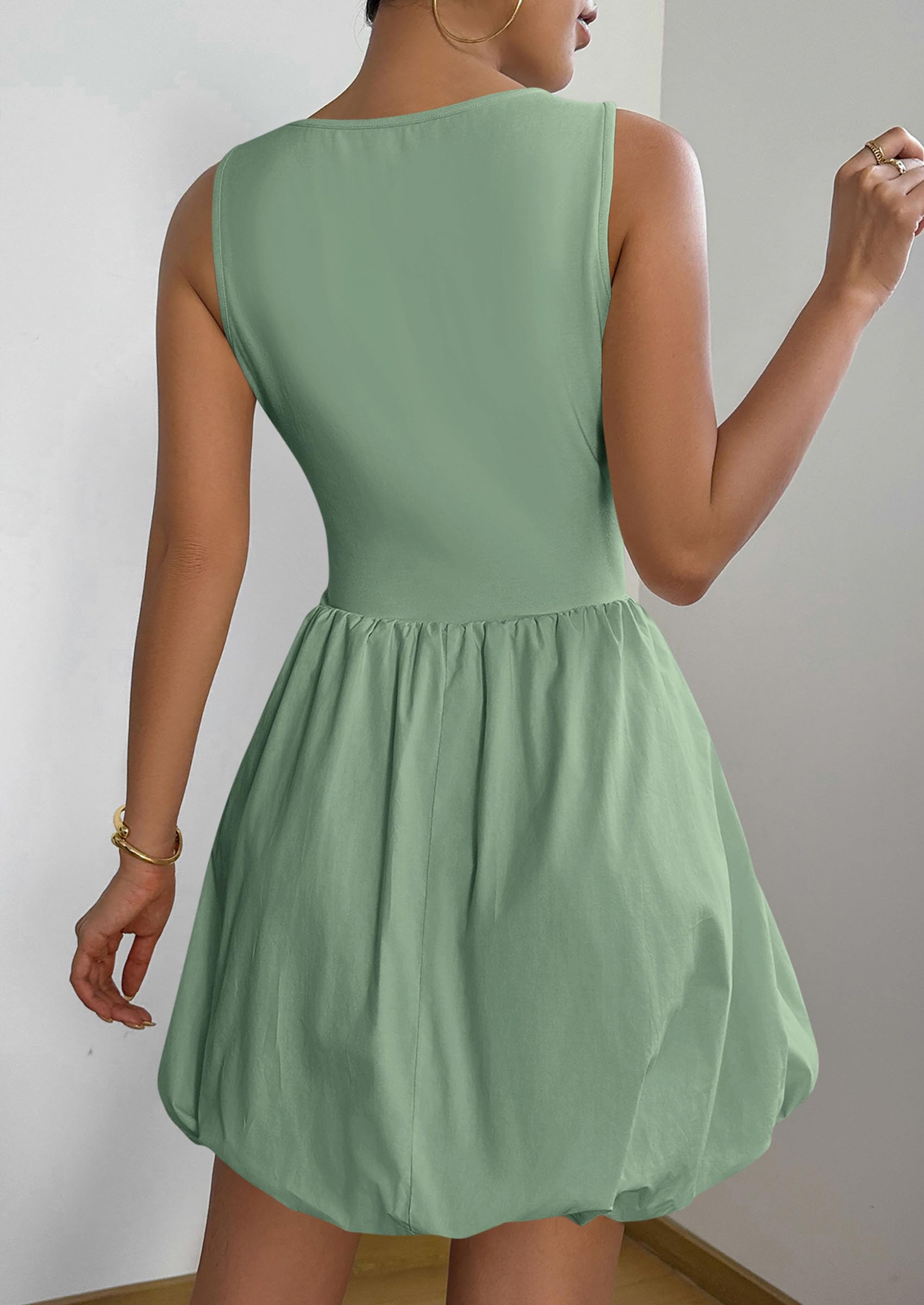 Foto 2 | Vestido De Verano Prettygarden 2025 Casual Sin Mangas Sin Mangas Verde - Venta Internacional.