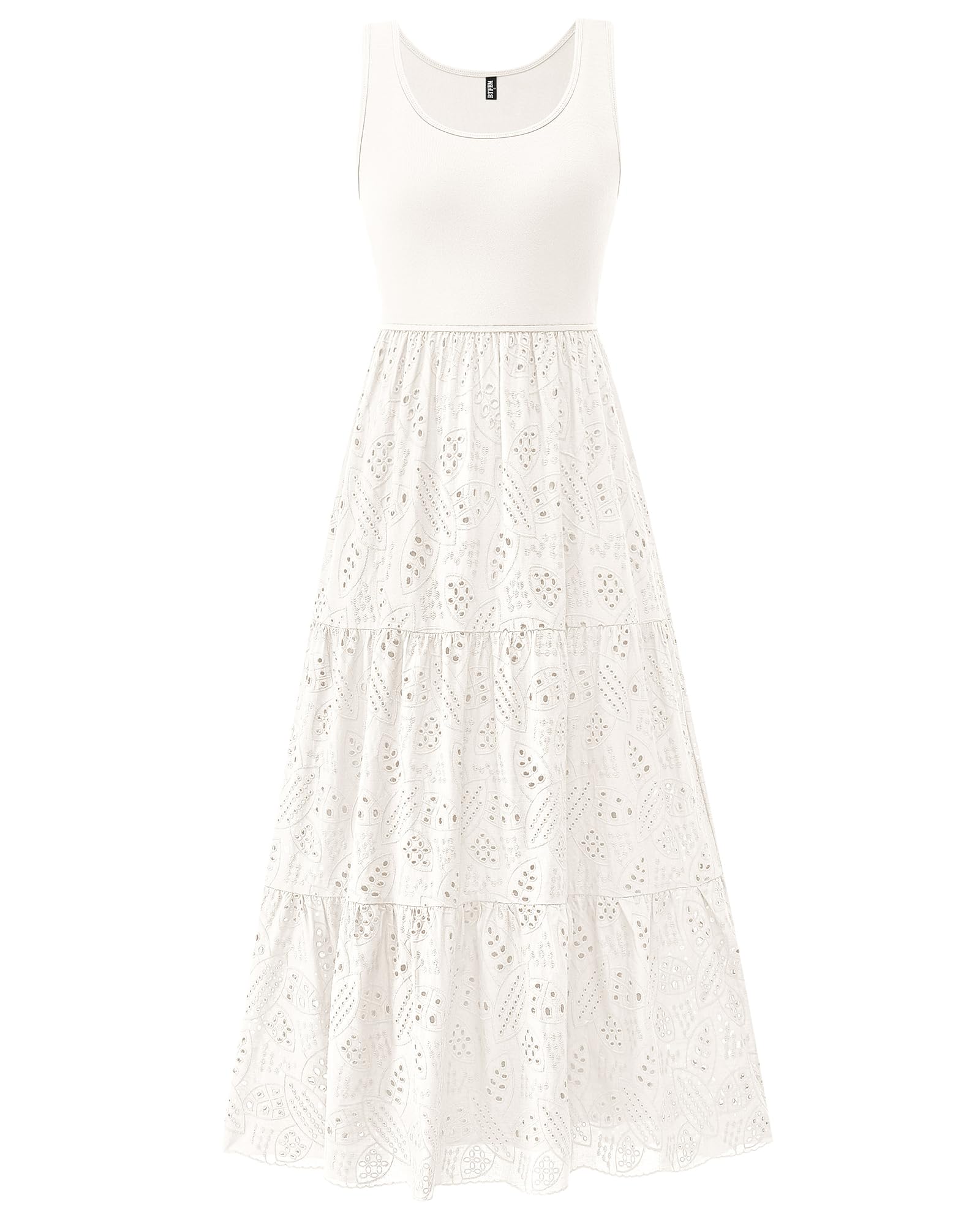 Vestido Btfbm Para Mujer Con Ojales De Verano, Midi, Blanco, Talla Xl - Venta Internacional.